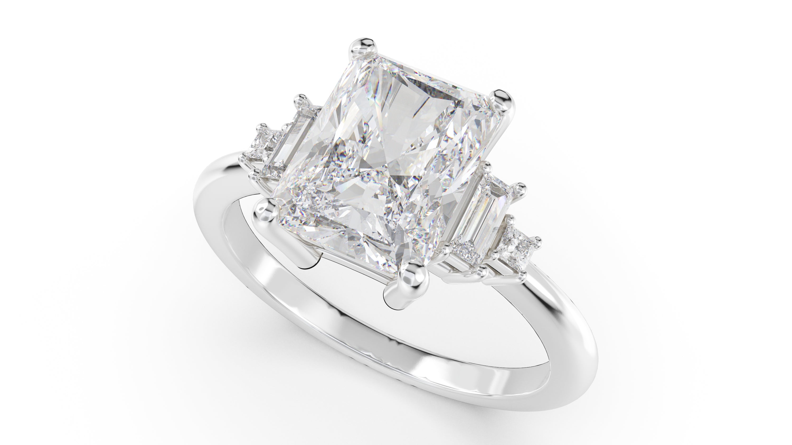 The Mira Ring | Radiant | Setting Only - Lavender Creek Gems