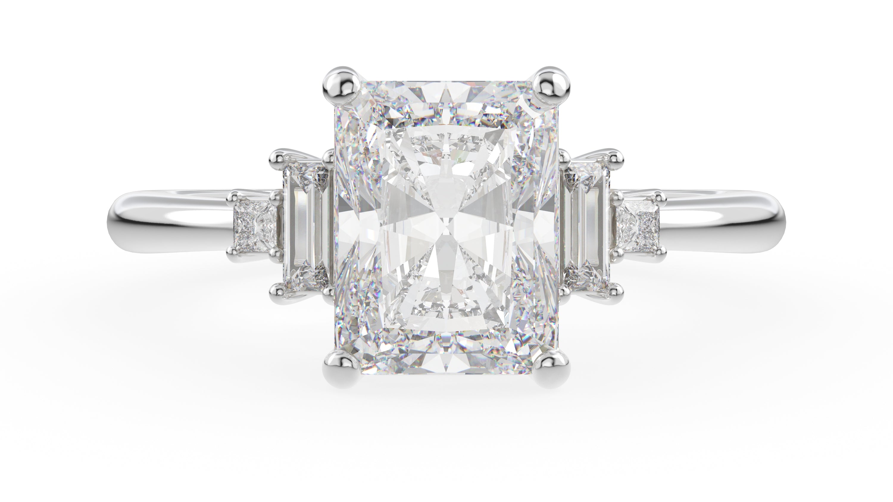 The Mira Ring | Radiant | Setting Only - Lavender Creek Gems