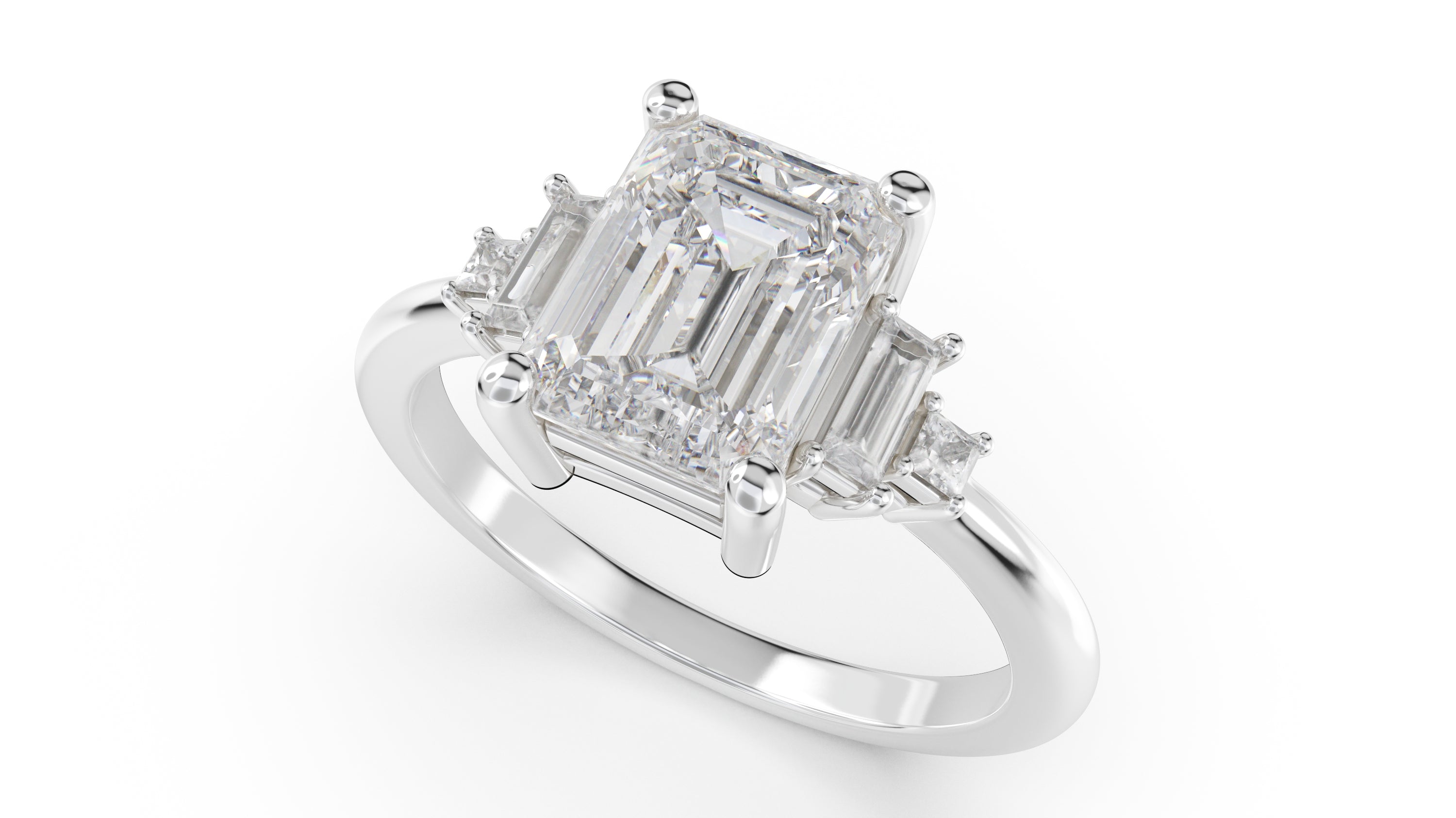 The Mira Ring | Emerald Cut | Setting Only - Lavender Creek Gems