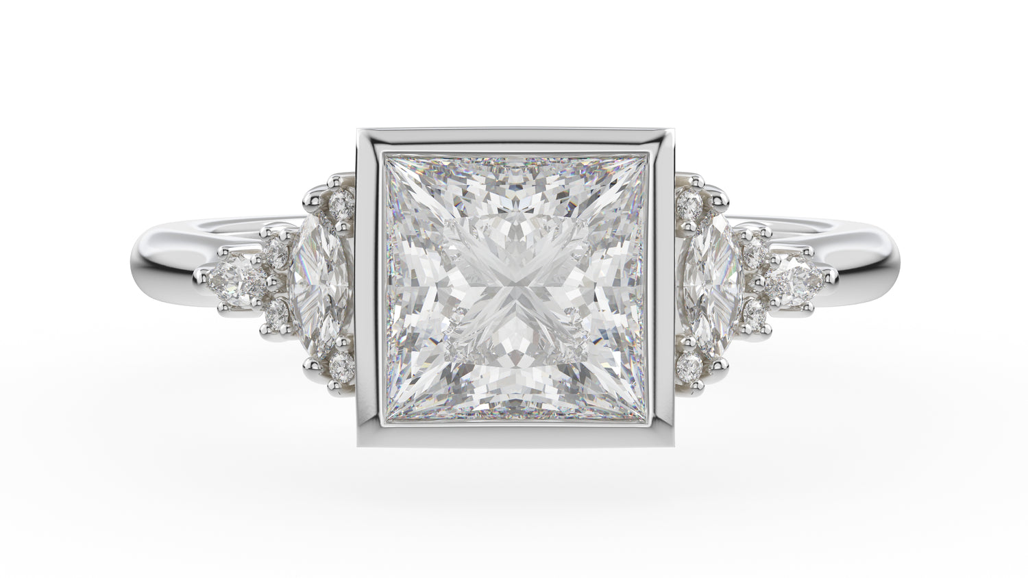 The Bezel Maeve Ring | Princess | Setting Only - Lavender Creek Gems