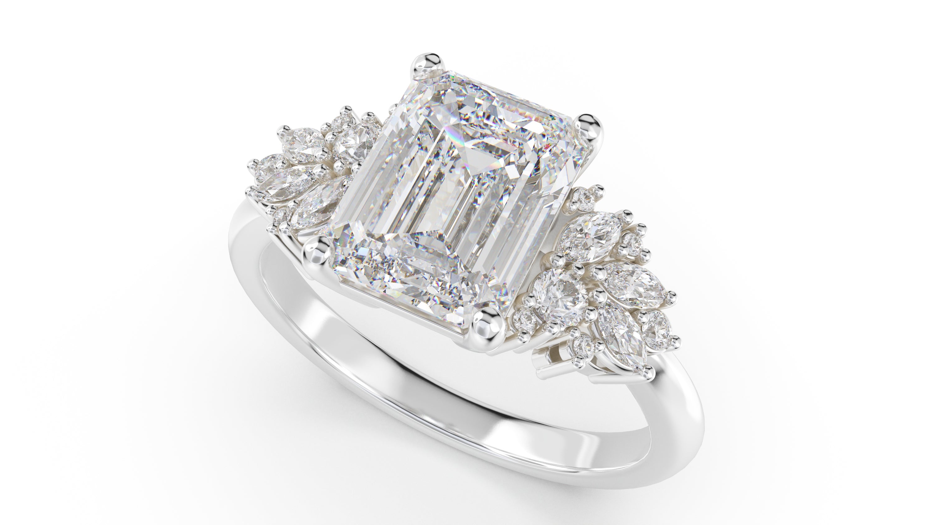 The Rosalie Ring | Emerald Cut | Setting Only - Lavender Creek Gems
