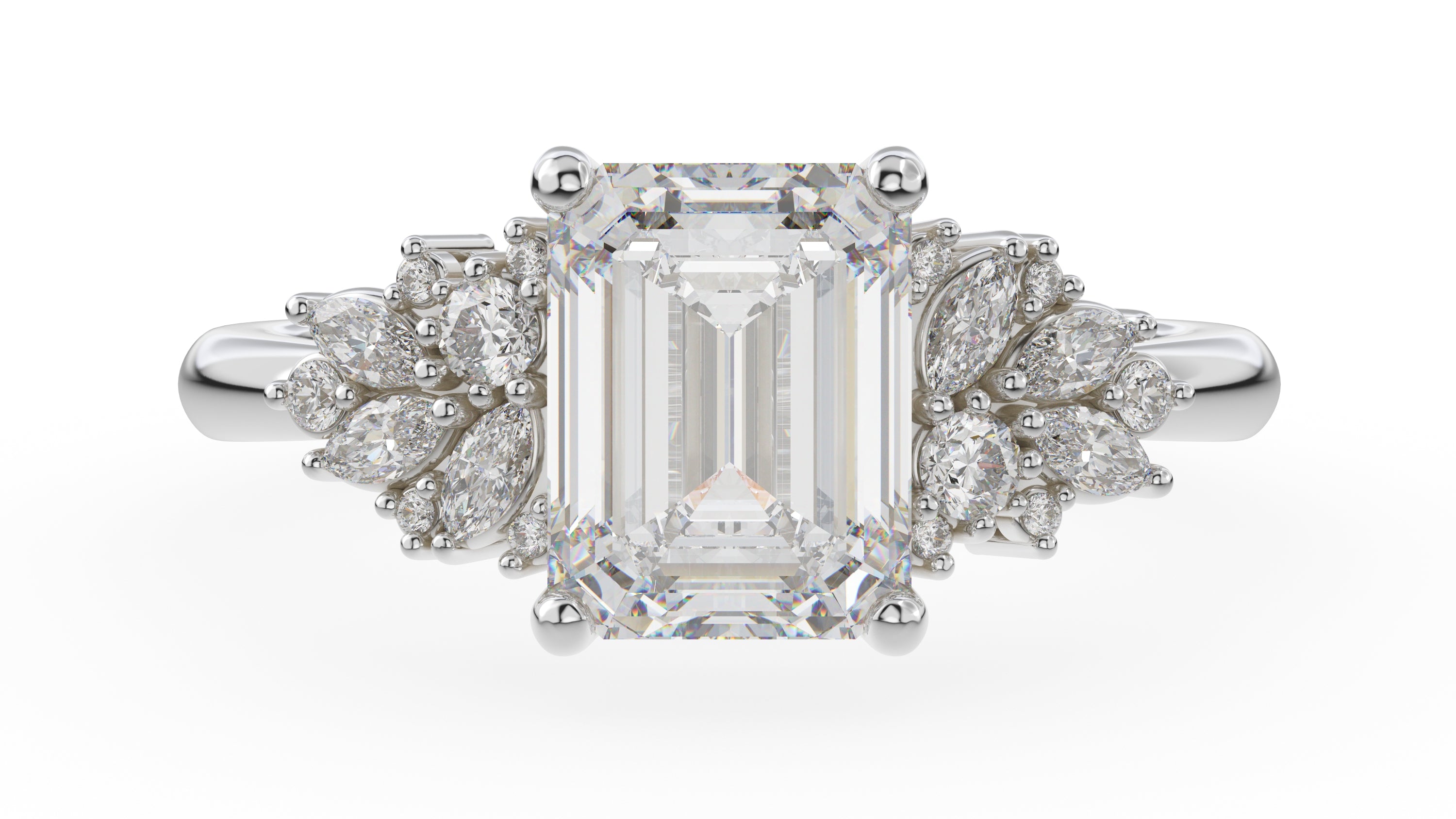 The Rosalie Ring | Emerald Cut | Setting Only - Lavender Creek Gems