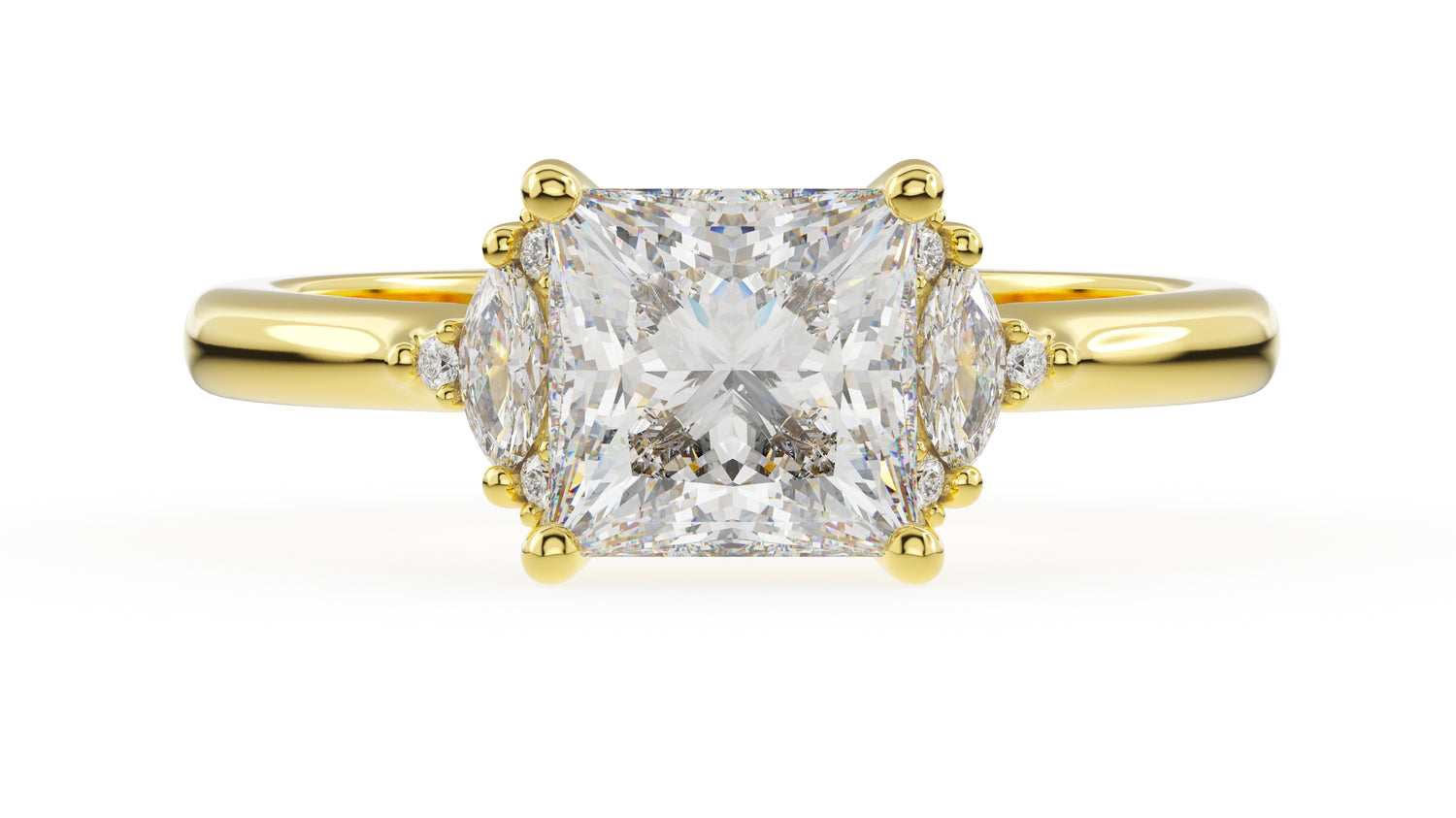 The Low Maren Ring | Princess | Setting Only - Lavender Creek Gems