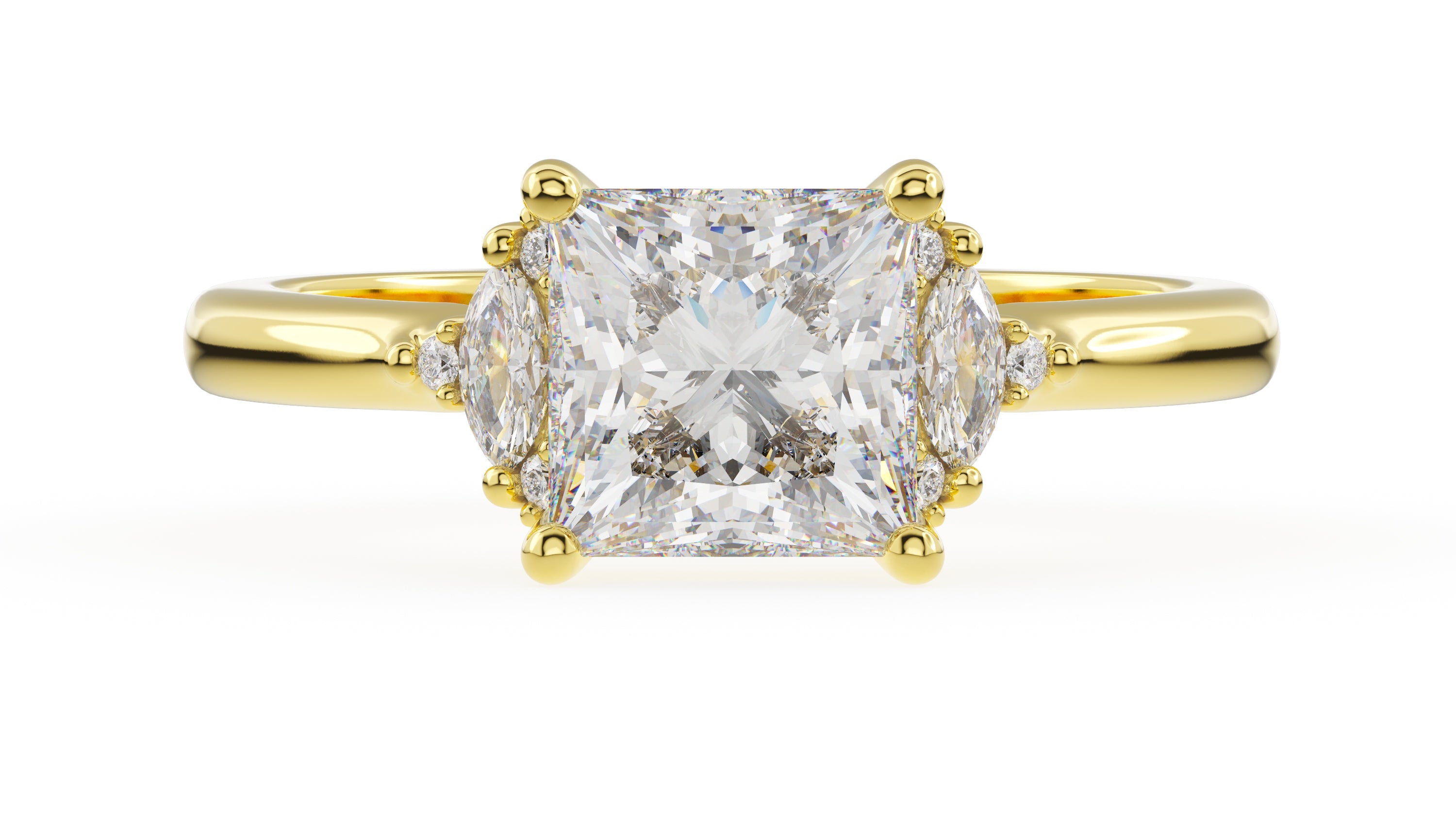 The Low Maren Ring | Princess | Setting Only - Lavender Creek Gems