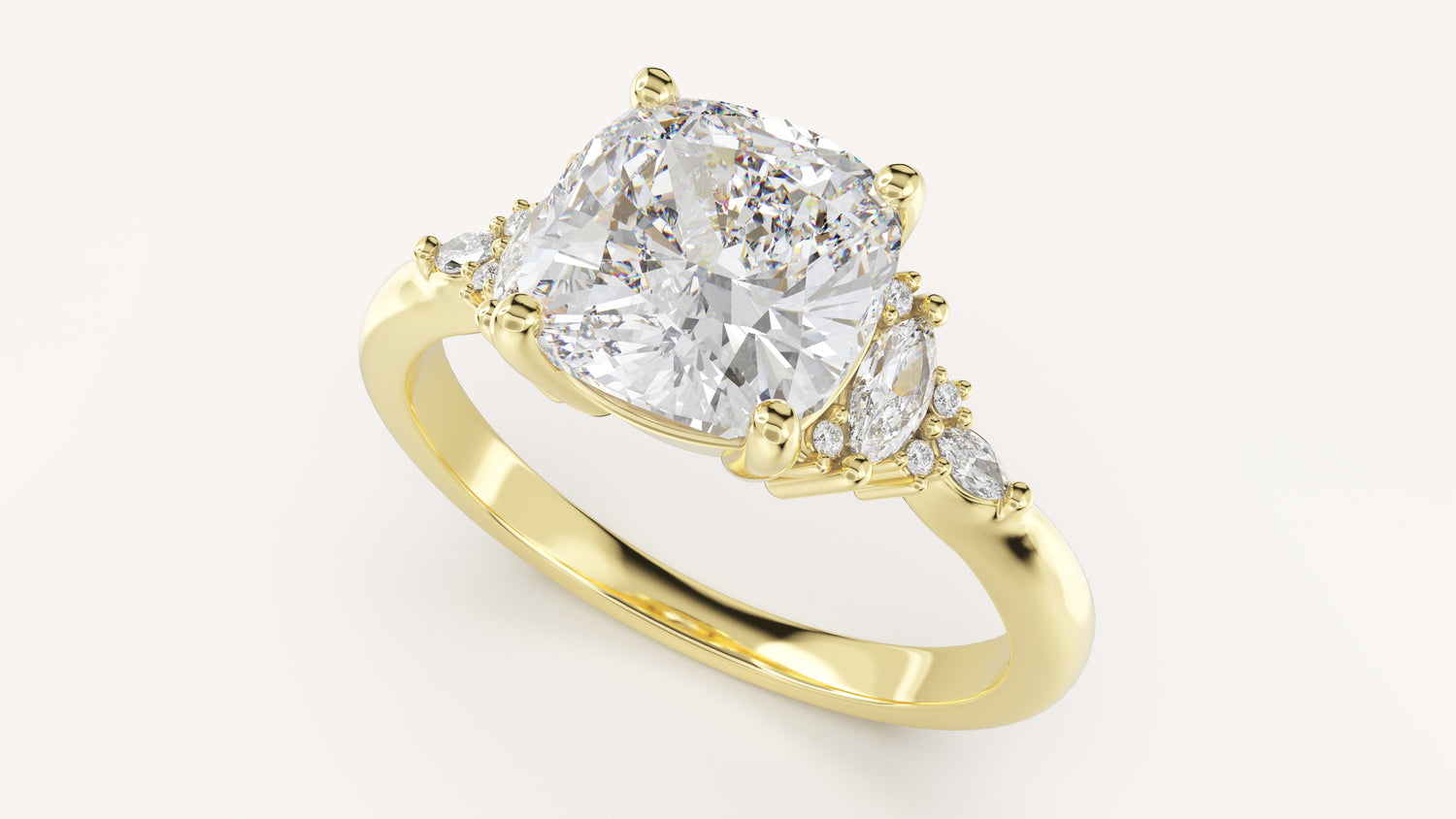 The Low Maeve Ring | Cushion | Setting Only - Lavender Creek Gems