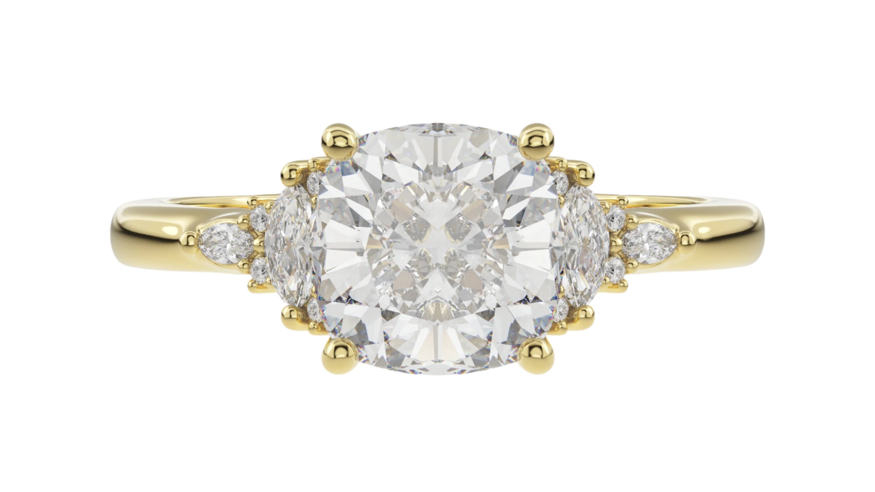 The Low Maeve Ring | Cushion | Setting Only - Lavender Creek Gems