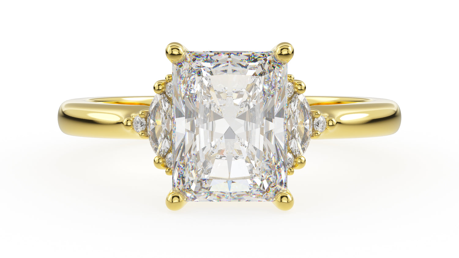 The Low Maren Ring | Radiant | Setting Only - Lavender Creek Gems