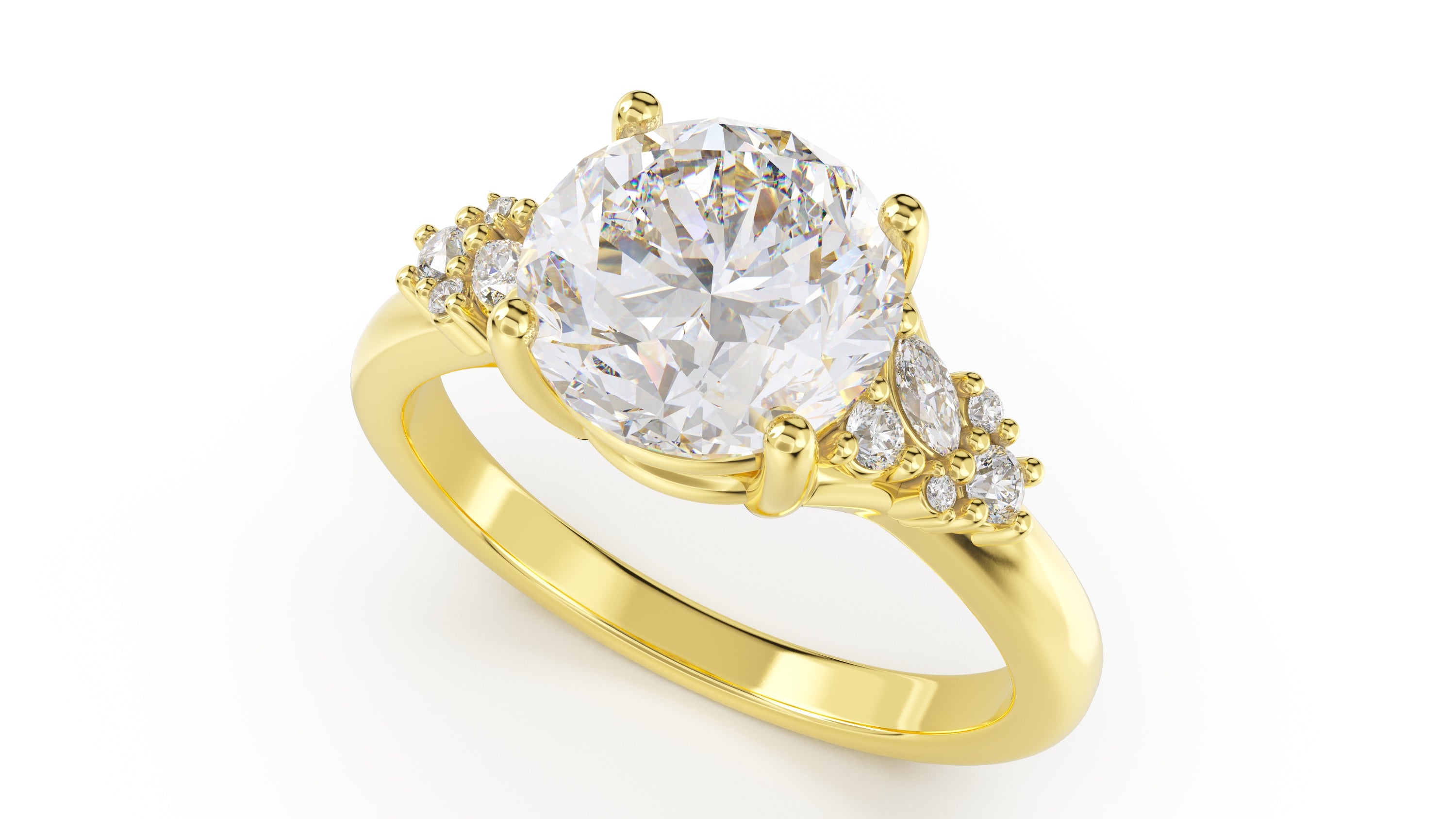 The Lyria Ring | Round | Setting Only - Lavender Creek Gems