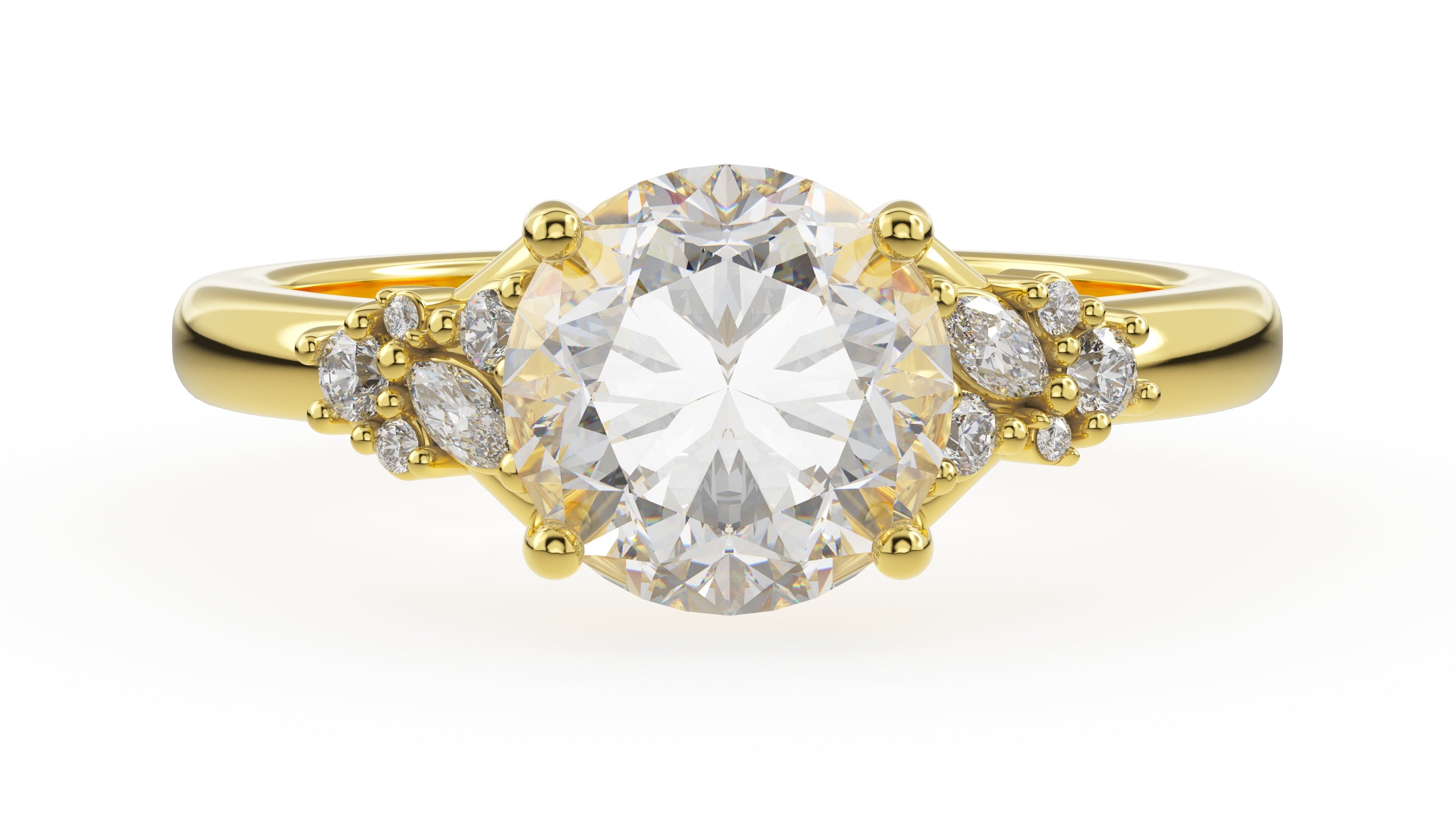 The Lyria Ring | Round | Setting Only - Lavender Creek Gems