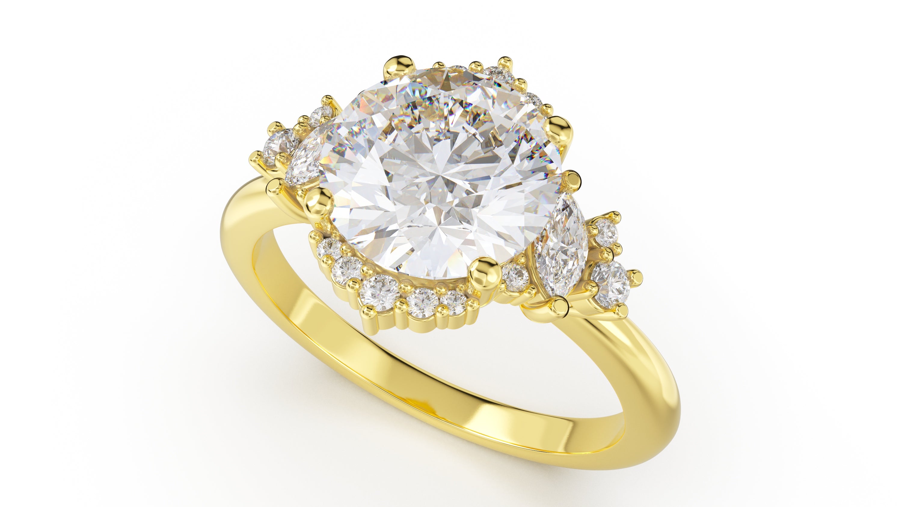 The Naevia Ring | Round | Setting Only - Lavender Creek Gems