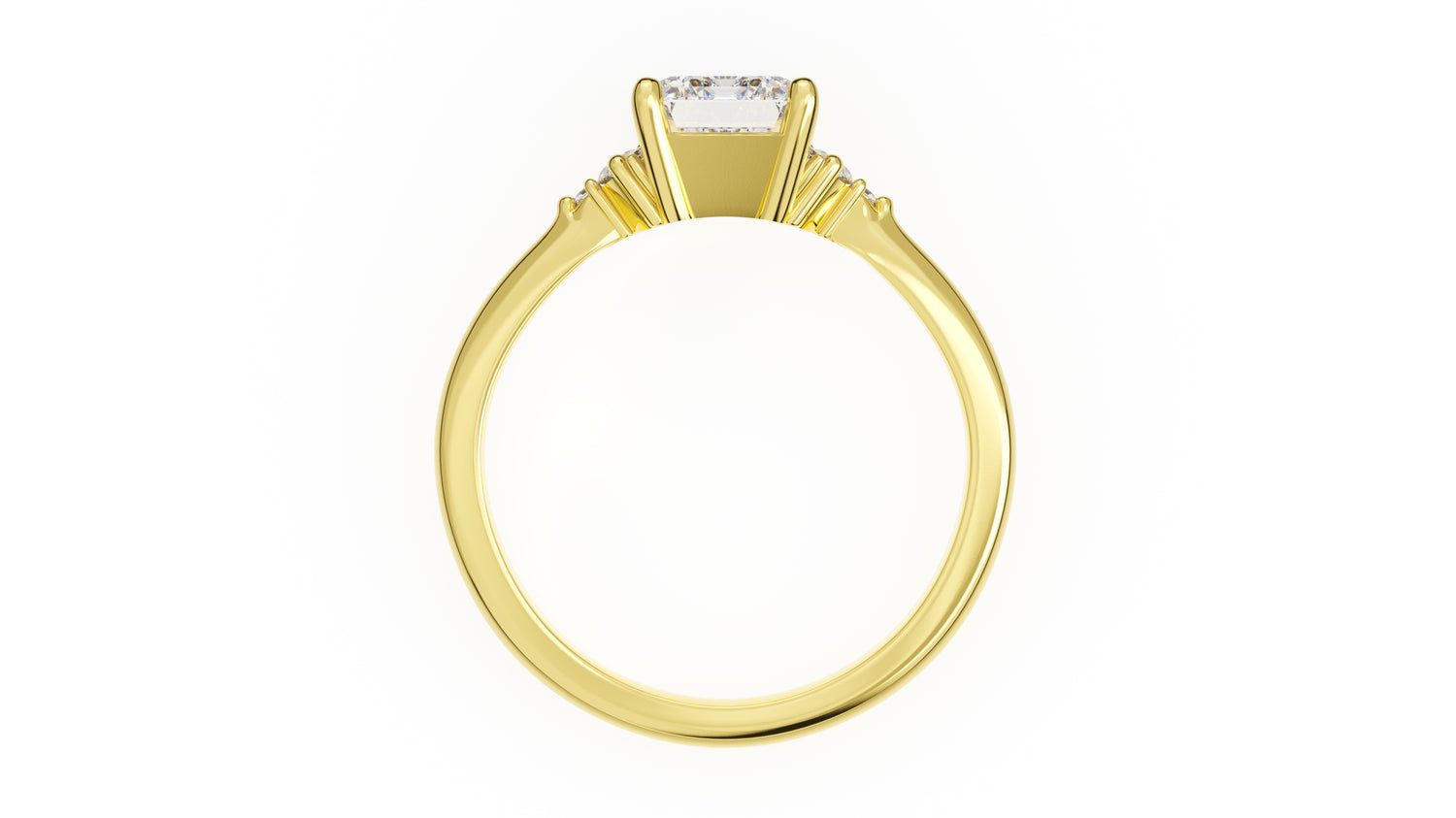 The Low Maren Ring | Emerald Cut | Setting Only - Lavender Creek Gems