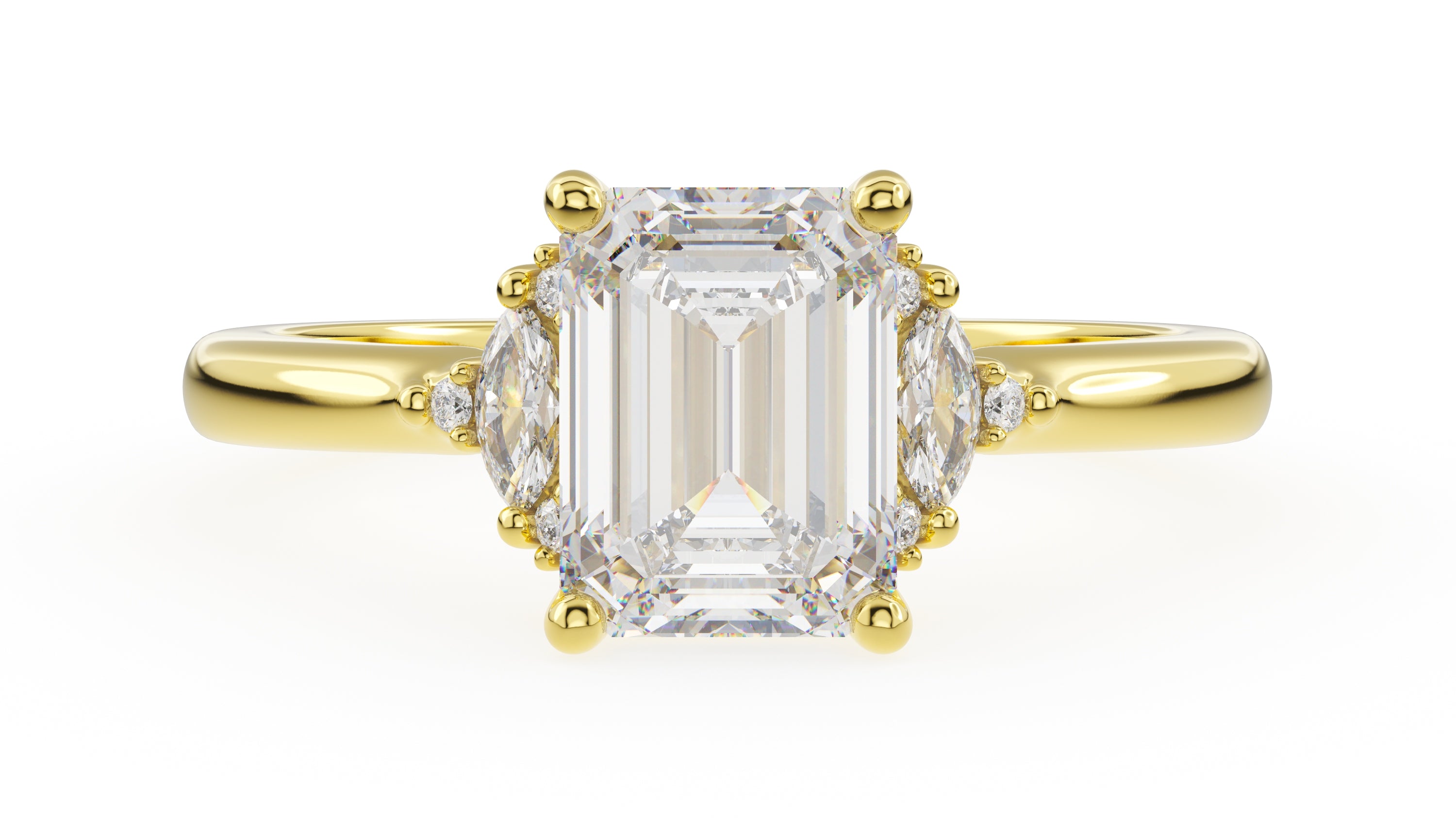 The Low Maren Ring | Emerald Cut | Setting Only - Lavender Creek Gems