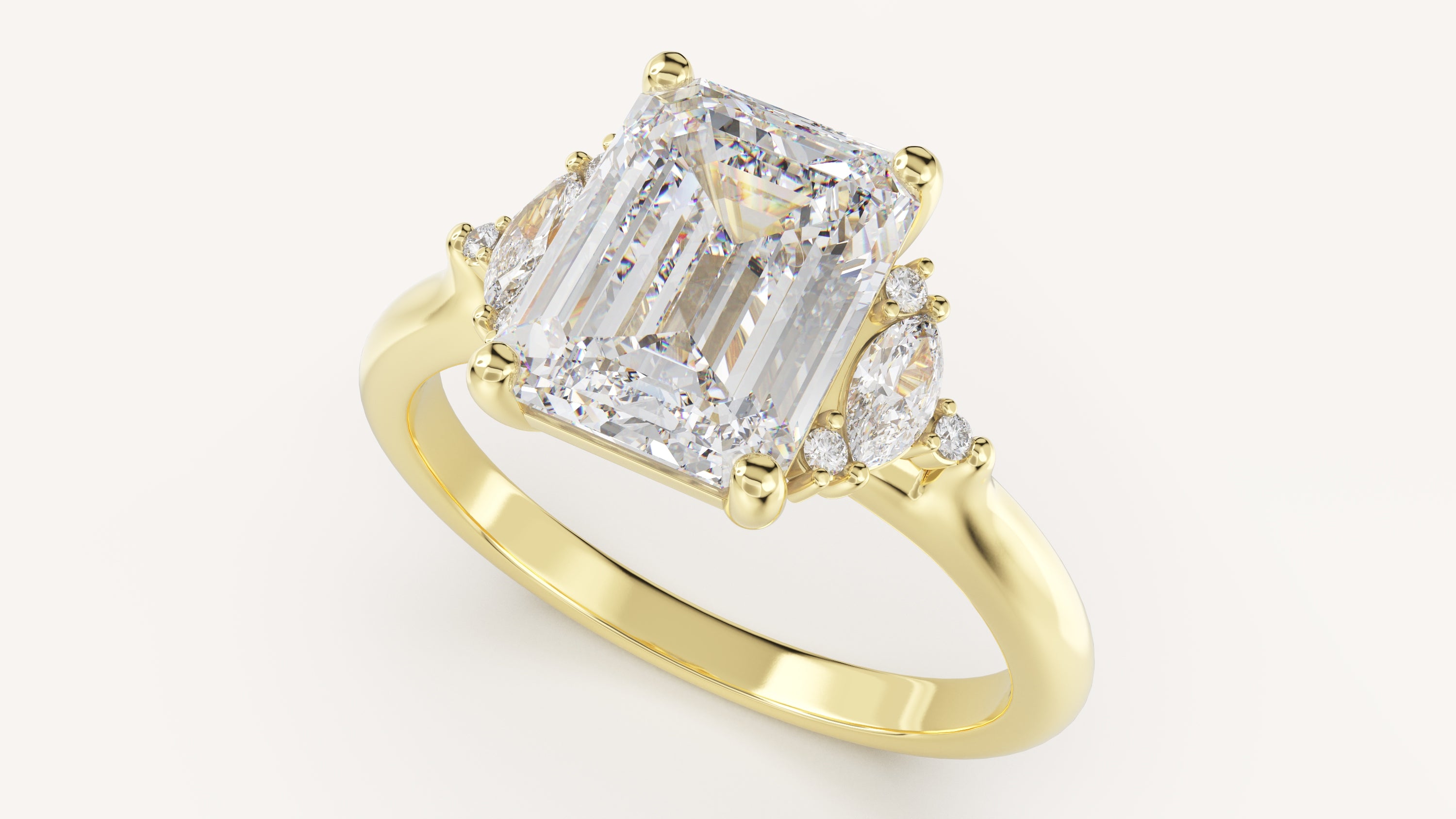 The Maren Ring | Emerald Cut | Setting Only - Lavender Creek Gems