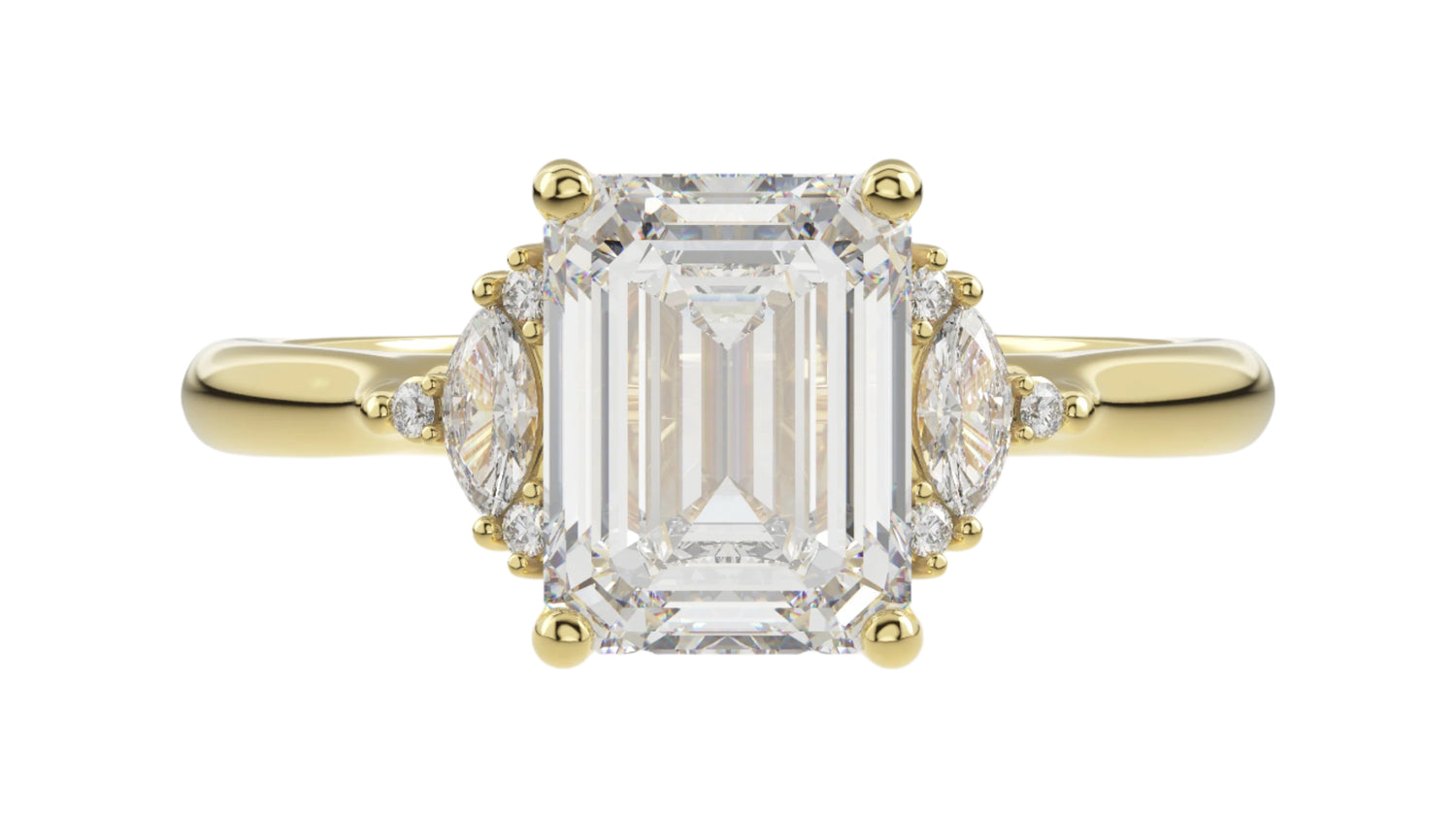 The Maren Ring | Emerald Cut | Setting Only - Lavender Creek Gems