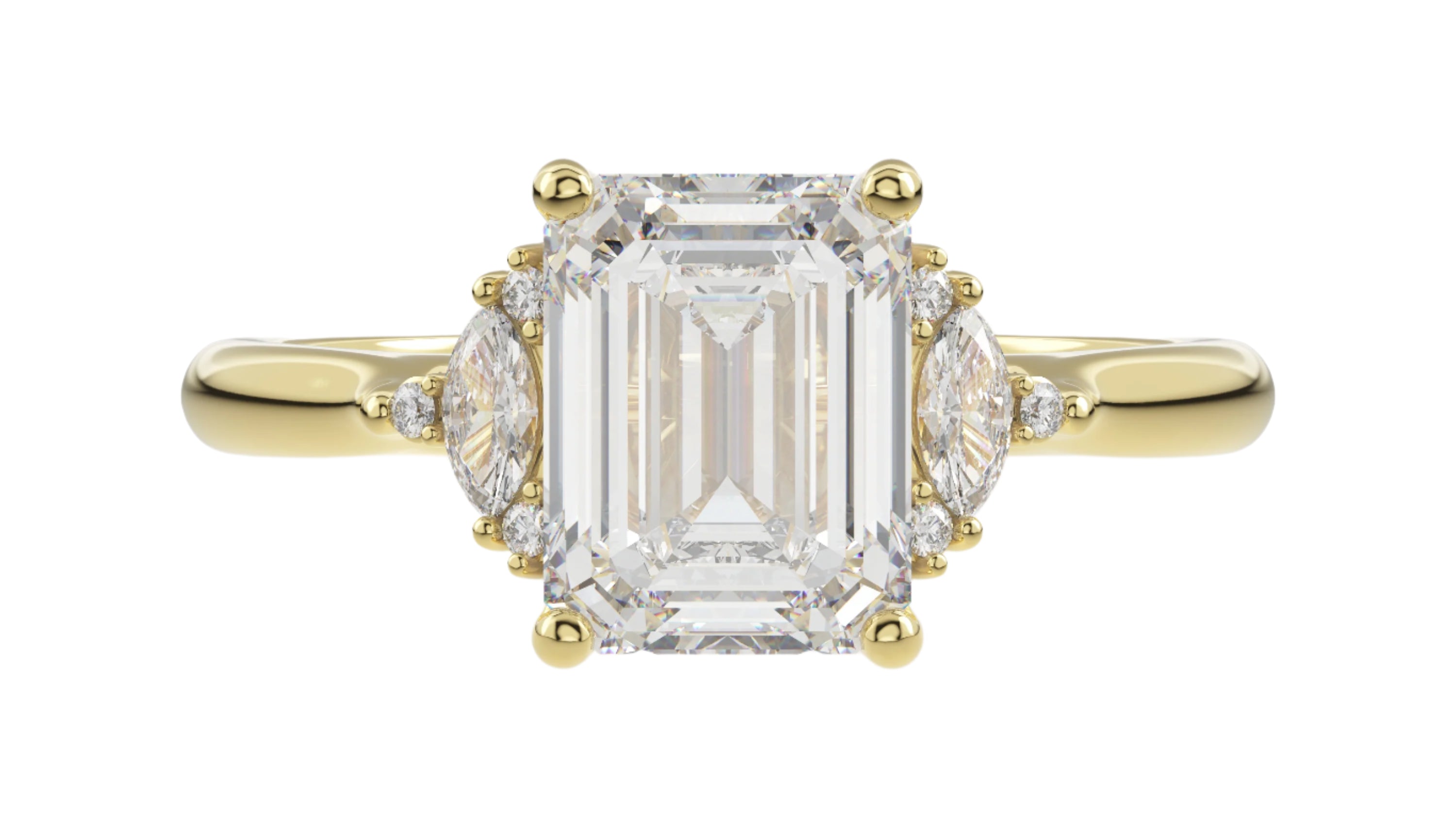 The Maren Ring | Emerald Cut | Setting Only - Lavender Creek Gems