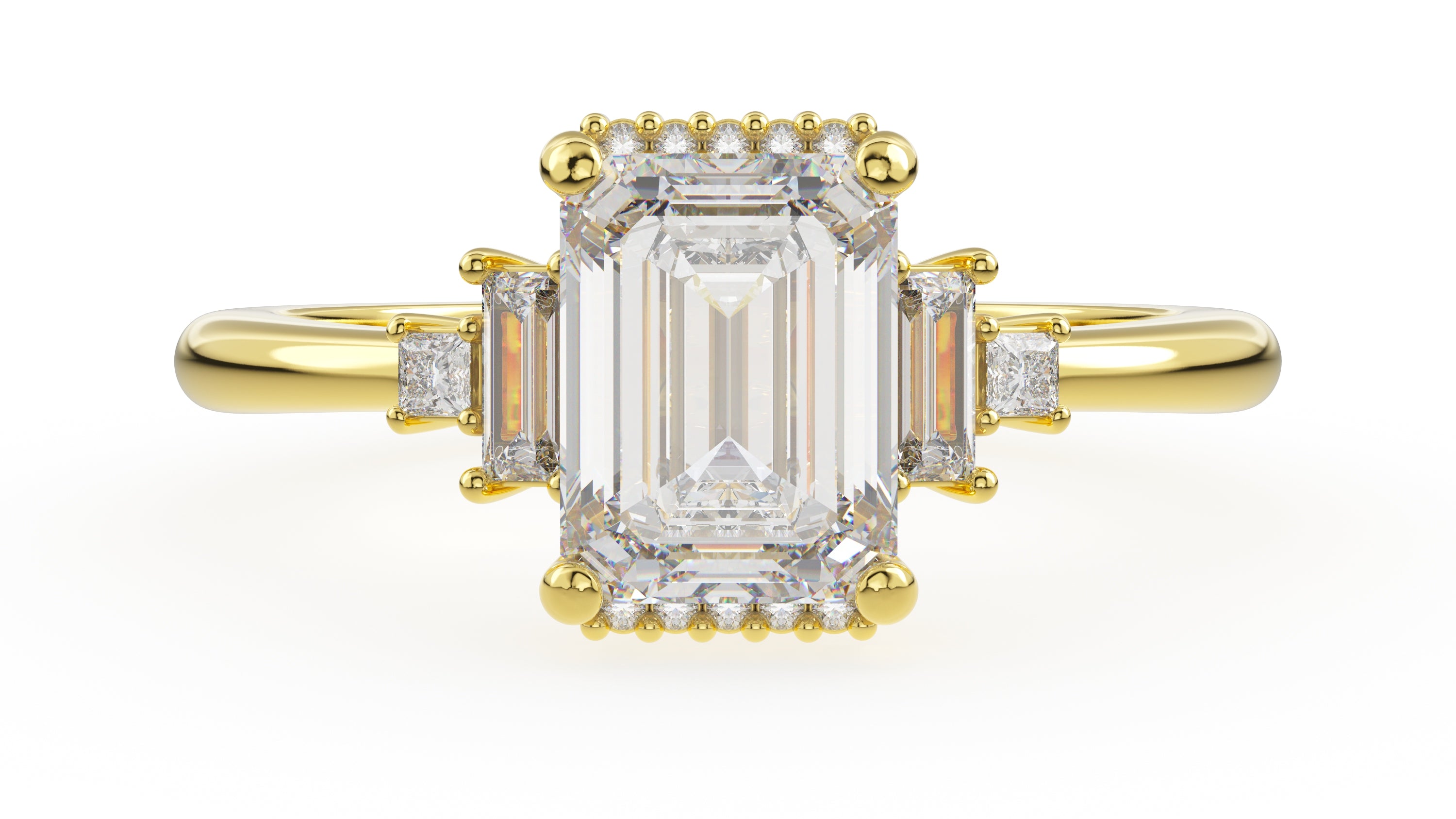 The Sura Ring | Emerald Cut | Setting Only - Lavender Creek Gems