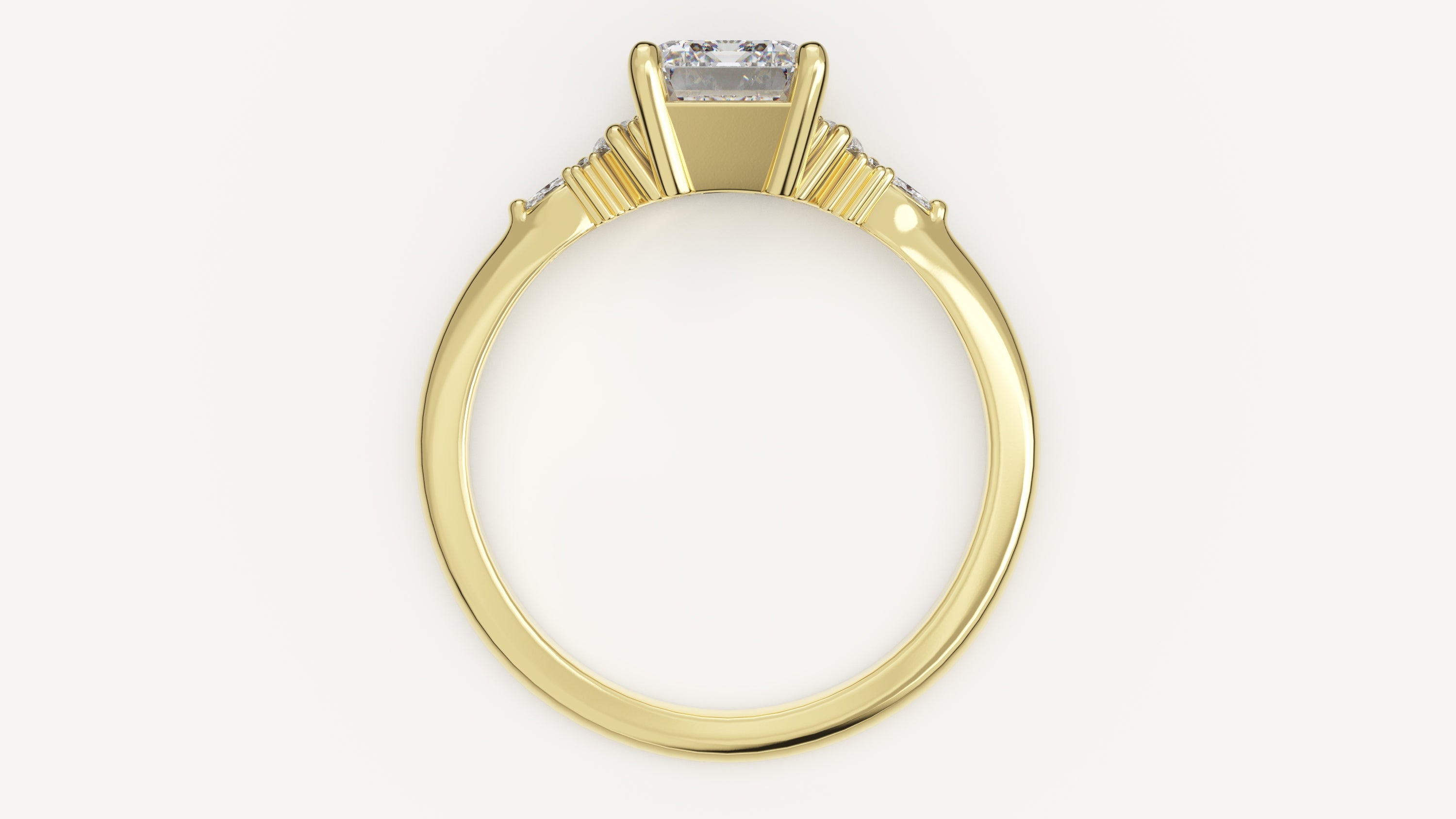 The Low Maeve Ring | Emerald Cut | Setting Only - Lavender Creek Gems