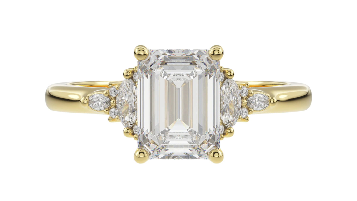 The Low Maeve Ring | Emerald Cut | Setting Only - Lavender Creek Gems