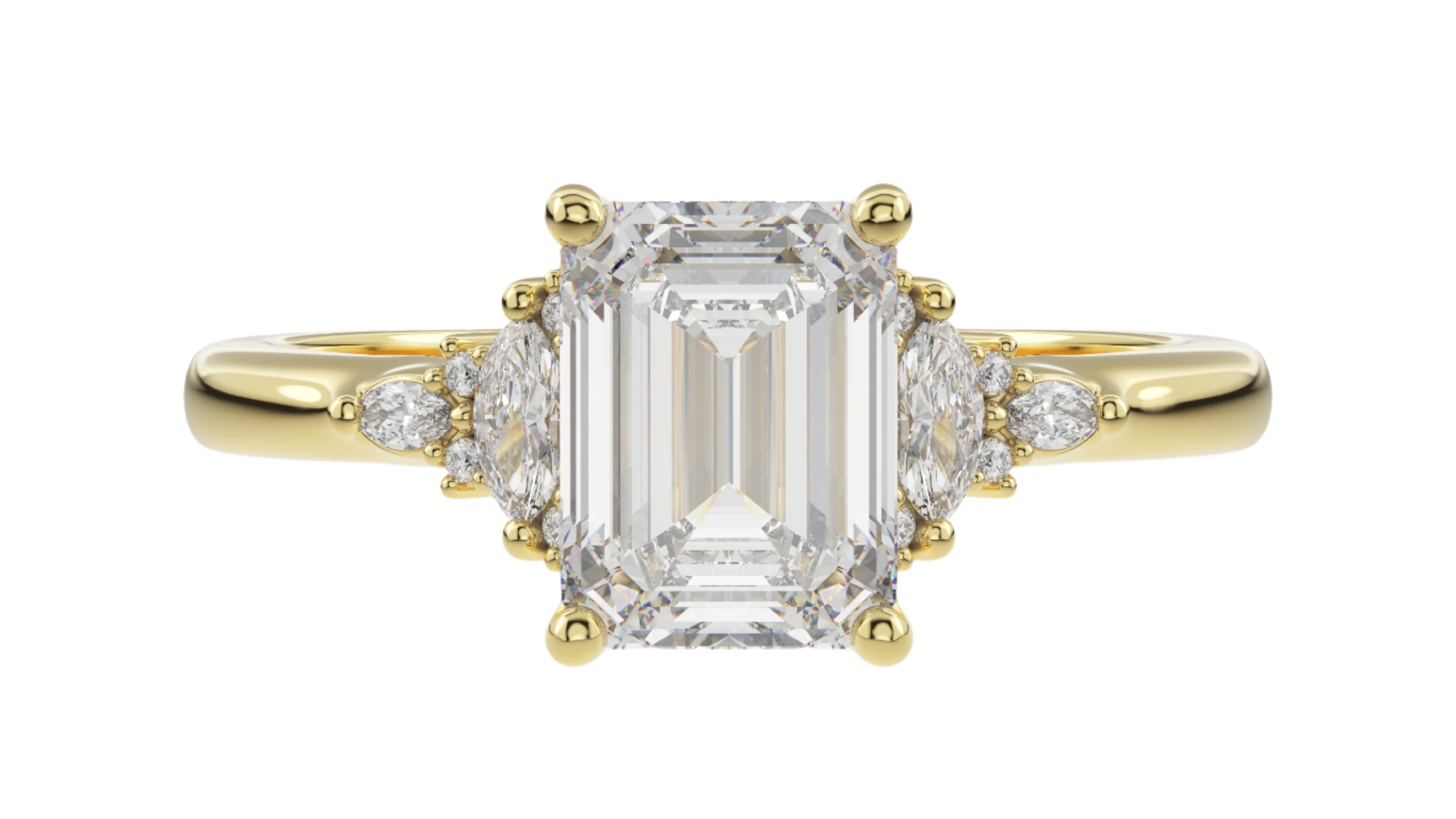 The Low Maeve Ring | Emerald Cut | Setting Only - Lavender Creek Gems