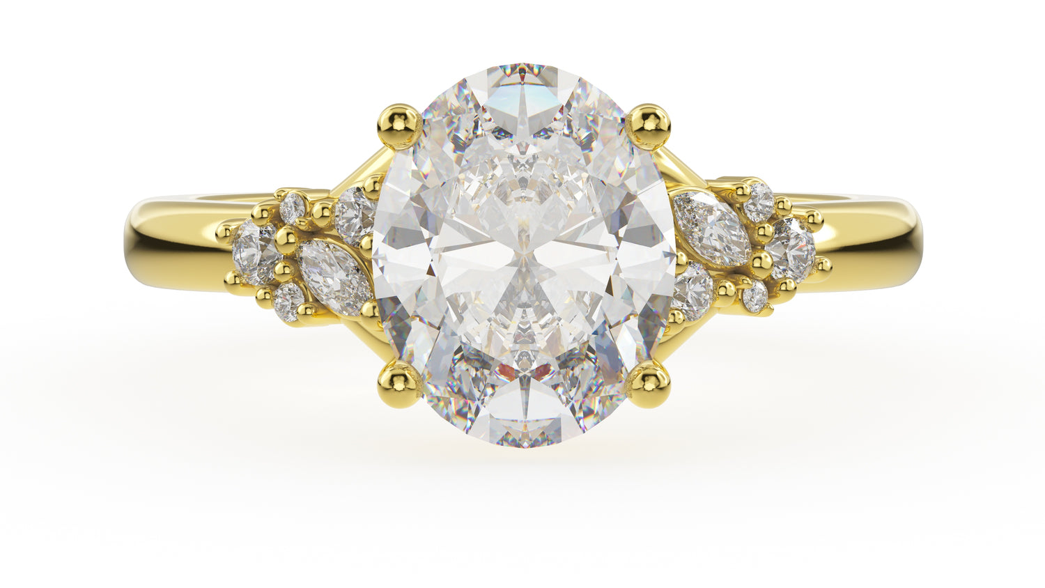 The Lyria Ring | Oval | Setting Only - Lavender Creek Gems