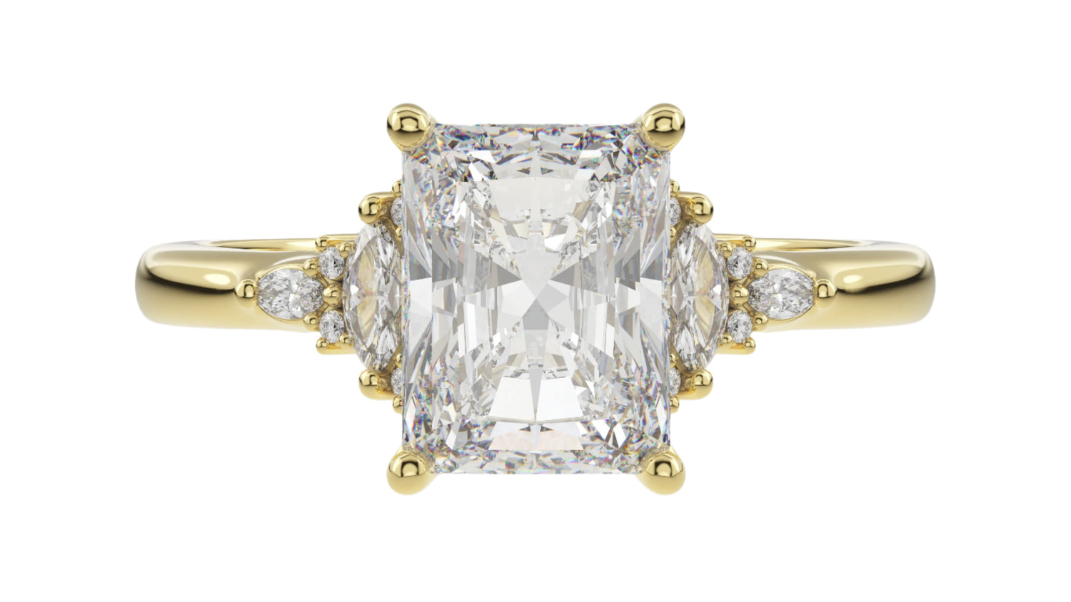 The Low Maeve Ring | Radiant | Setting Only - Lavender Creek Gems