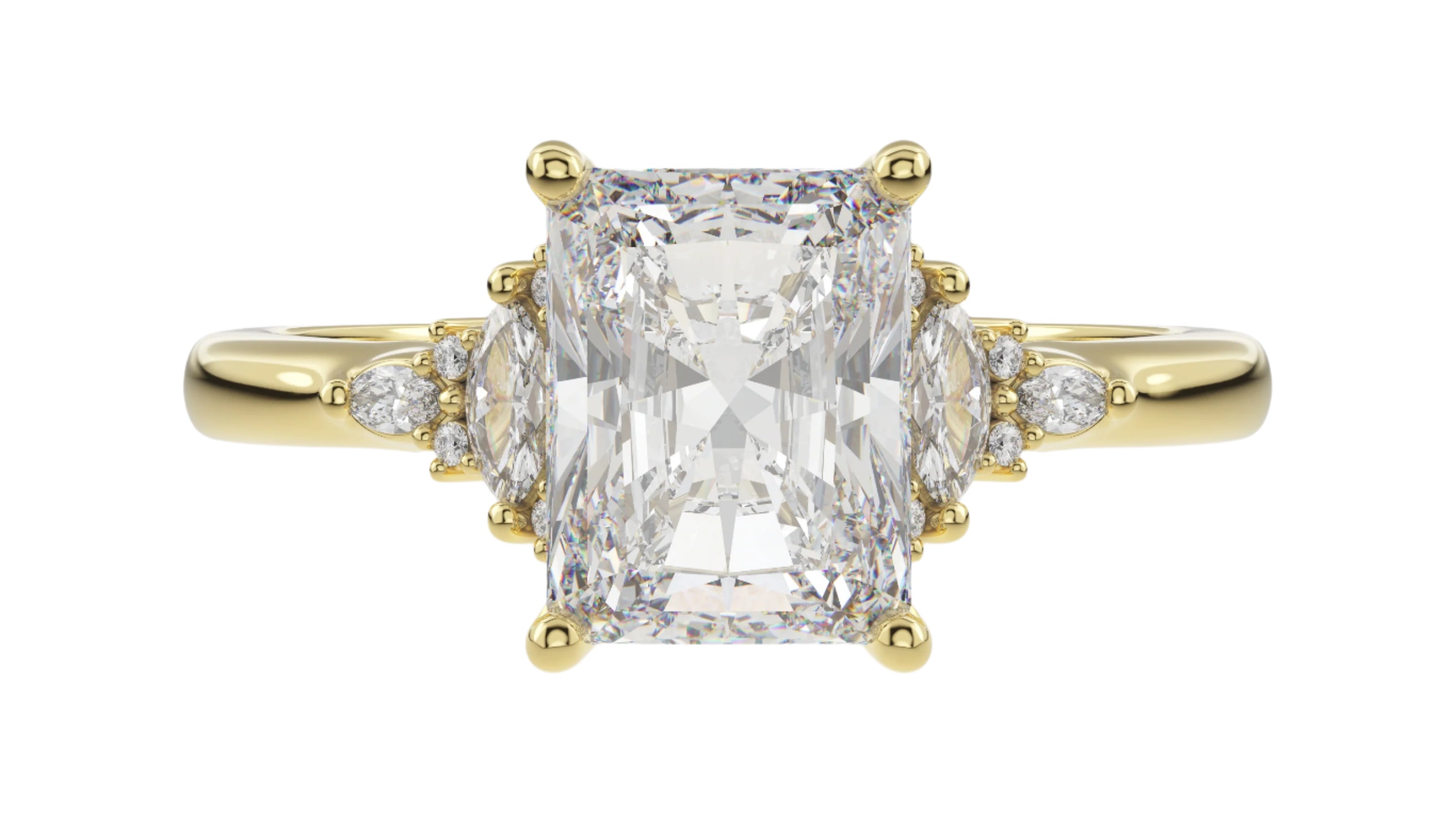 The Low Maeve Ring | Radiant | Setting Only - Lavender Creek Gems