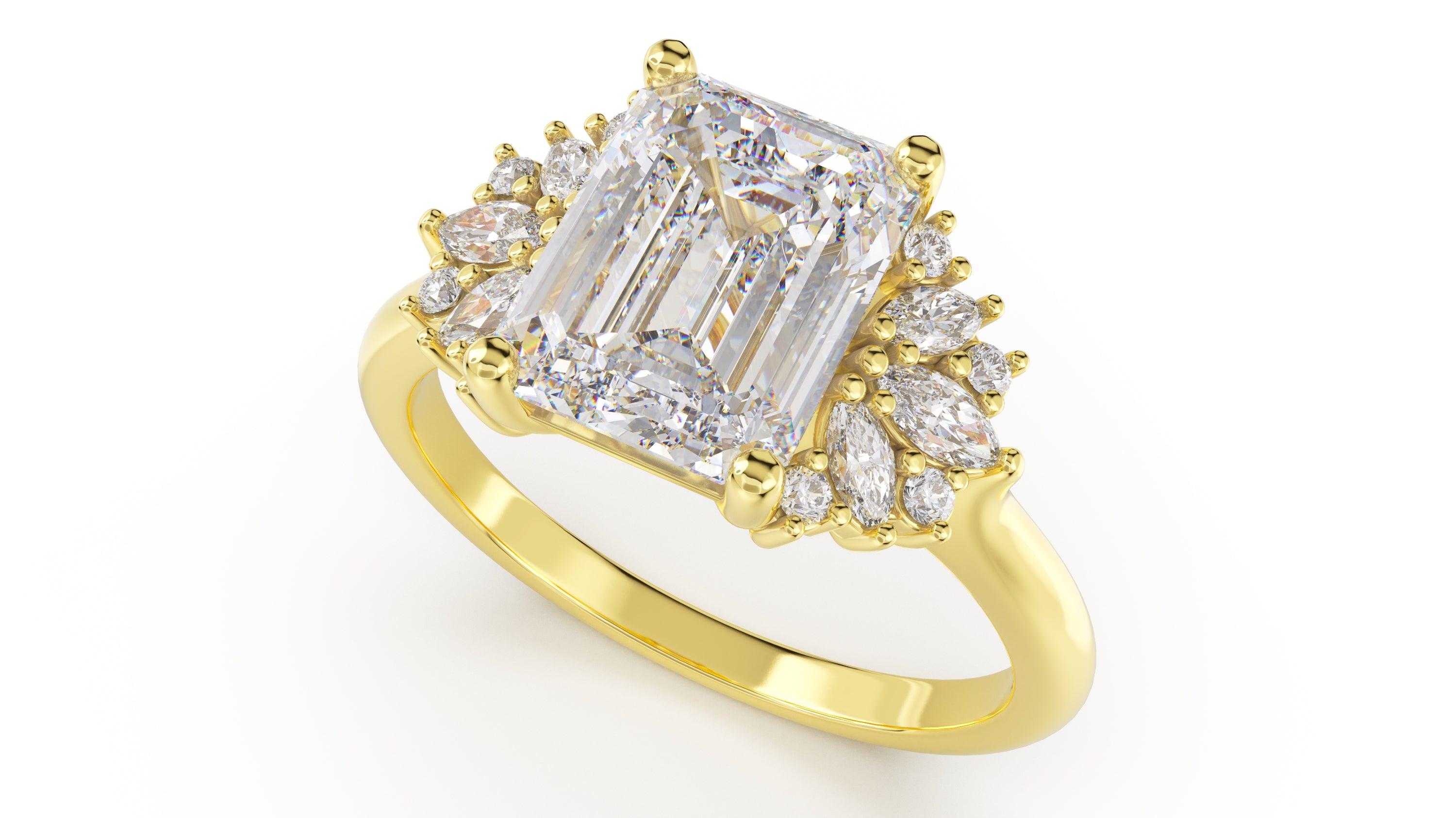 The Ambrosia Ring | Emerald Cut | Setting Only - Lavender Creek Gems