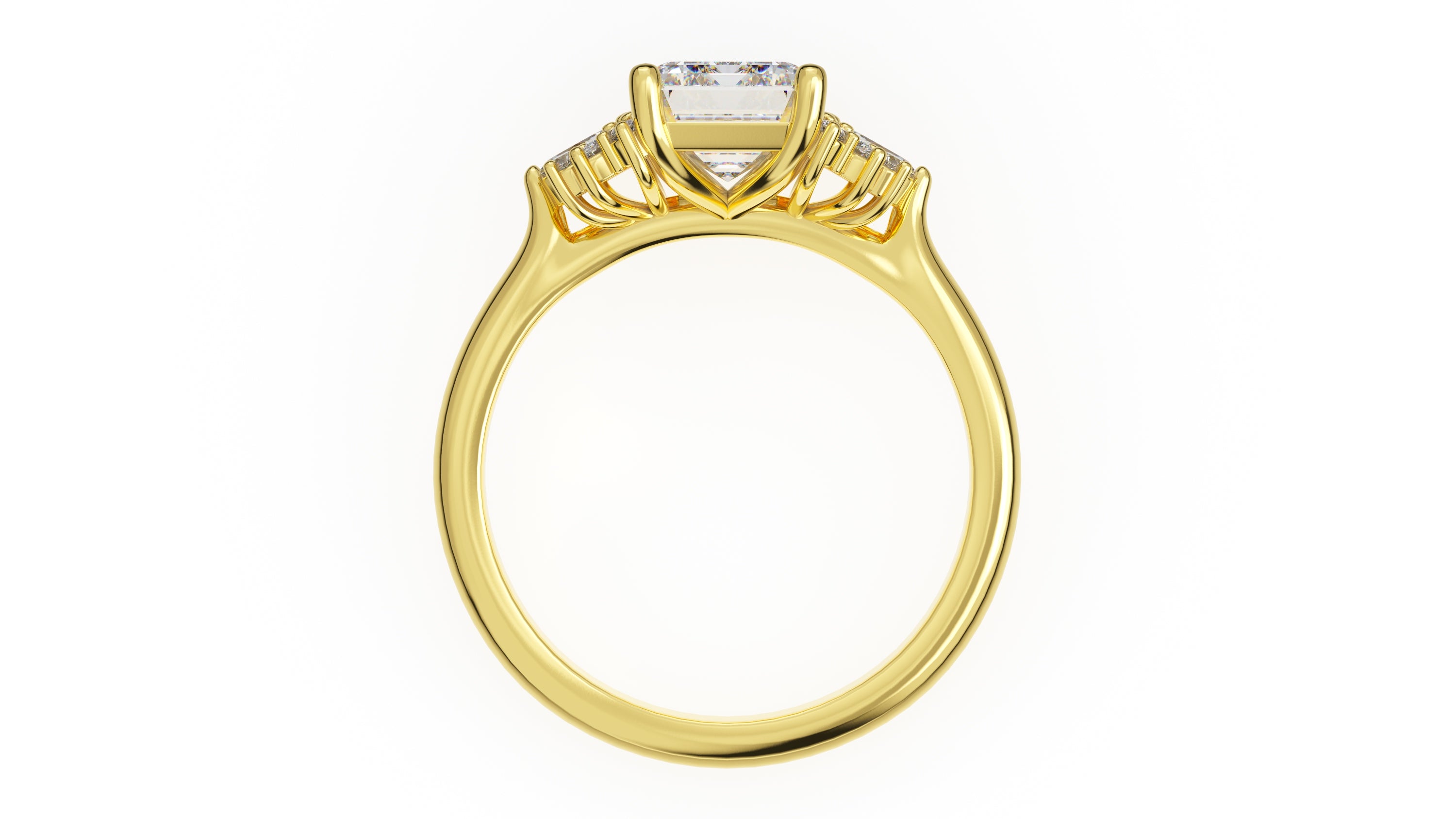 The Ambrosia Ring | Emerald Cut | Setting Only - Lavender Creek Gems
