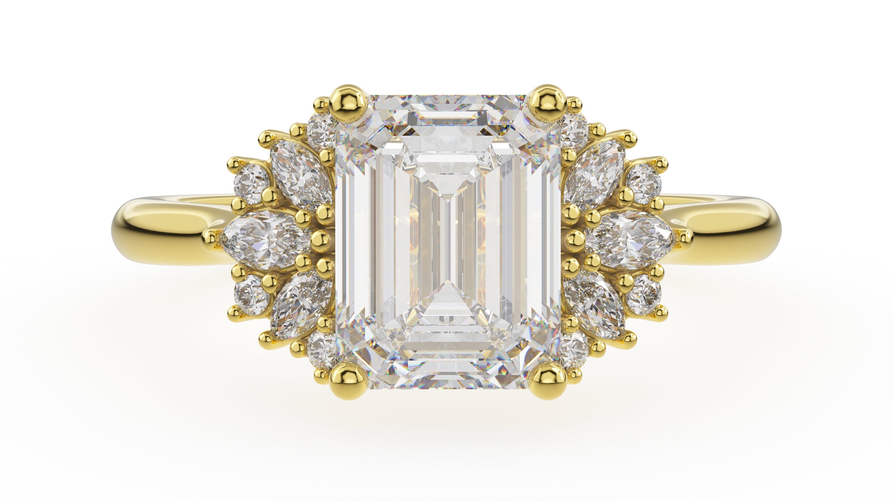The Ambrosia Ring | Emerald Cut | Setting Only - Lavender Creek Gems