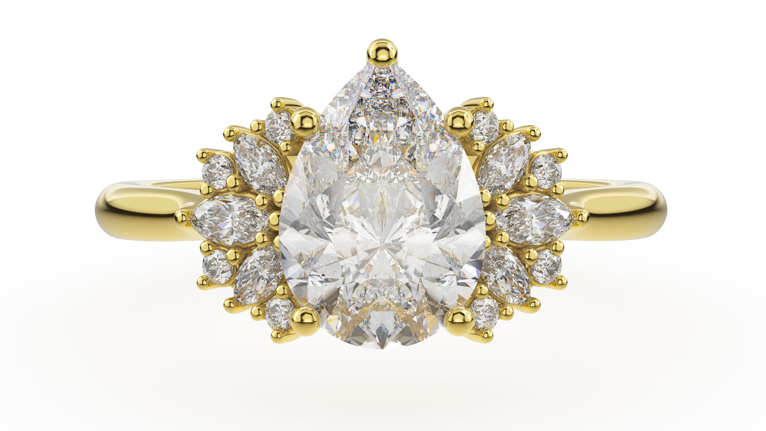 The Ambrosia Ring | Pear | Setting Only - Lavender Creek Gems