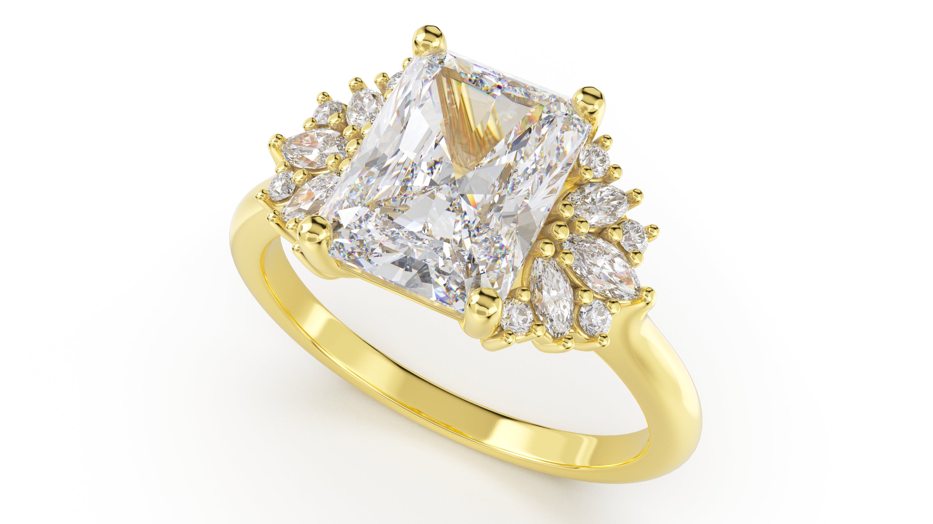 The Ambrosia Ring | Radiant | Setting Only - Lavender Creek Gems