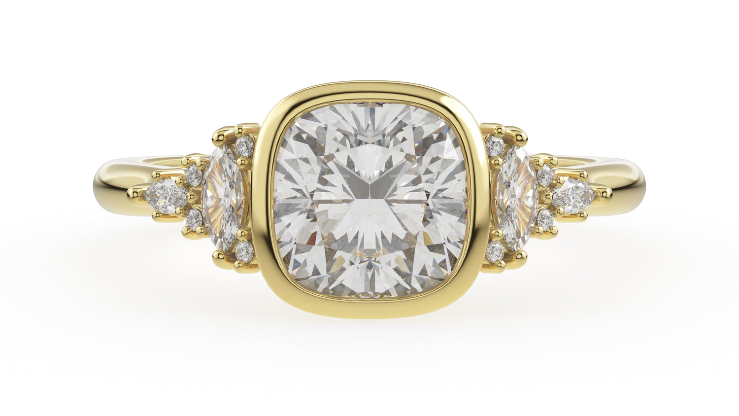 The Bezel Maeve Ring | Cushion | Setting Only - Lavender Creek Gems
