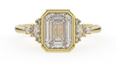 The Bezel Maeve Ring | Emerald Cut | Setting Only - Lavender Creek Gems