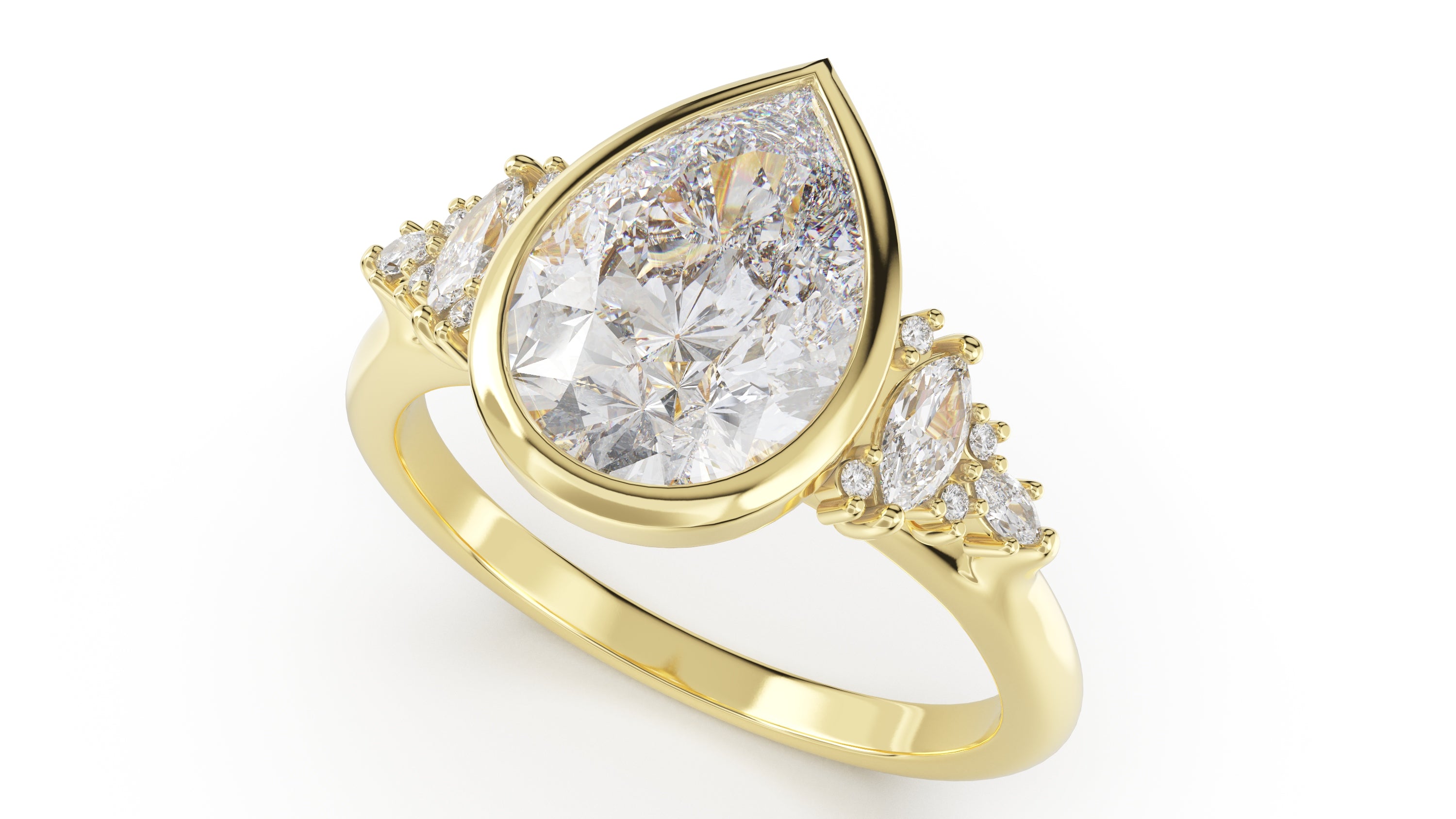 The Bezel Maeve Ring | Pear | Setting Only - Lavender Creek Gems