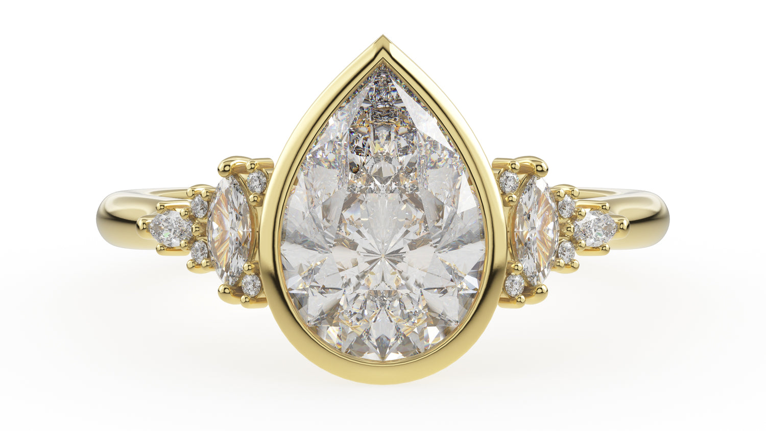 The Bezel Maeve Ring | Pear | Setting Only - Lavender Creek Gems