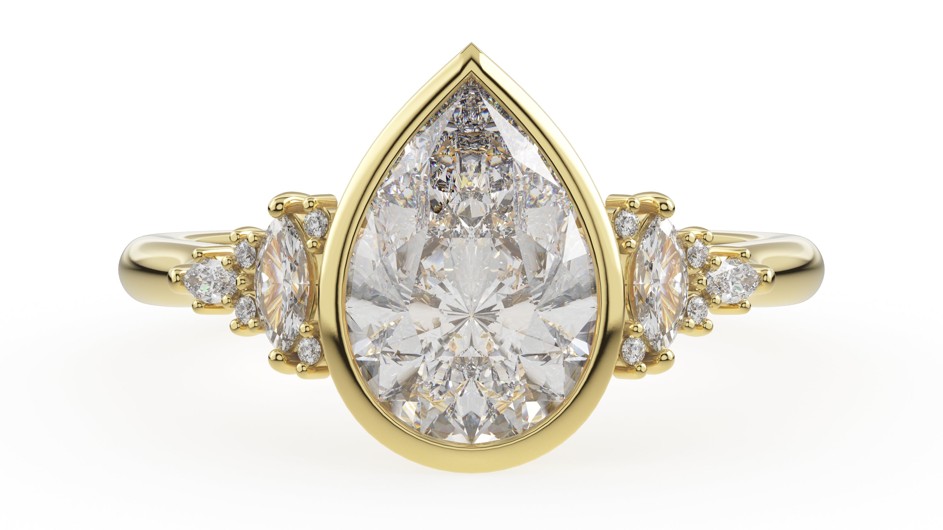 The Bezel Maeve Ring | Pear | Setting Only - Lavender Creek Gems