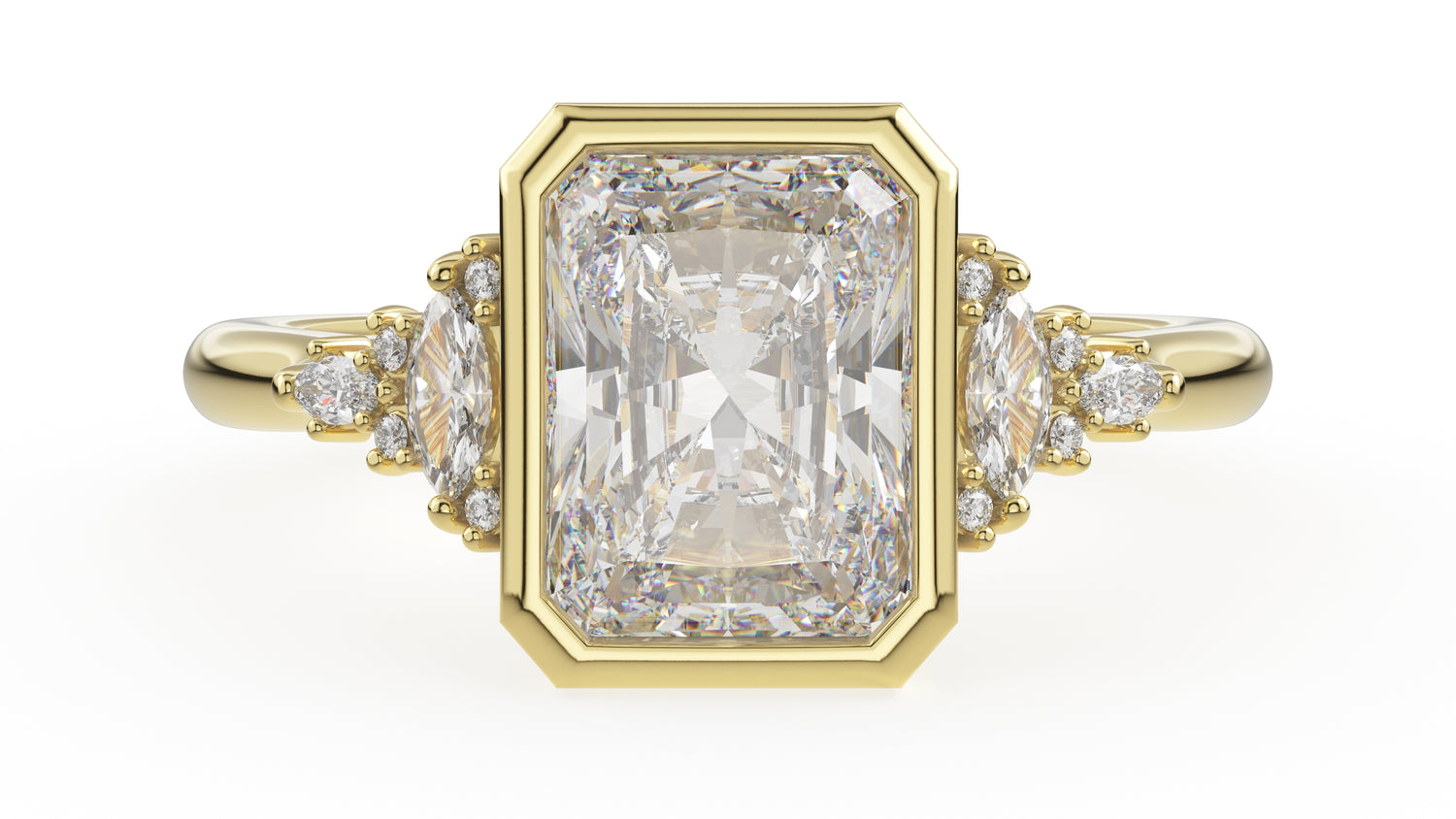 The Bezel Maeve Ring | Radiant | Setting Only - Lavender Creek Gems