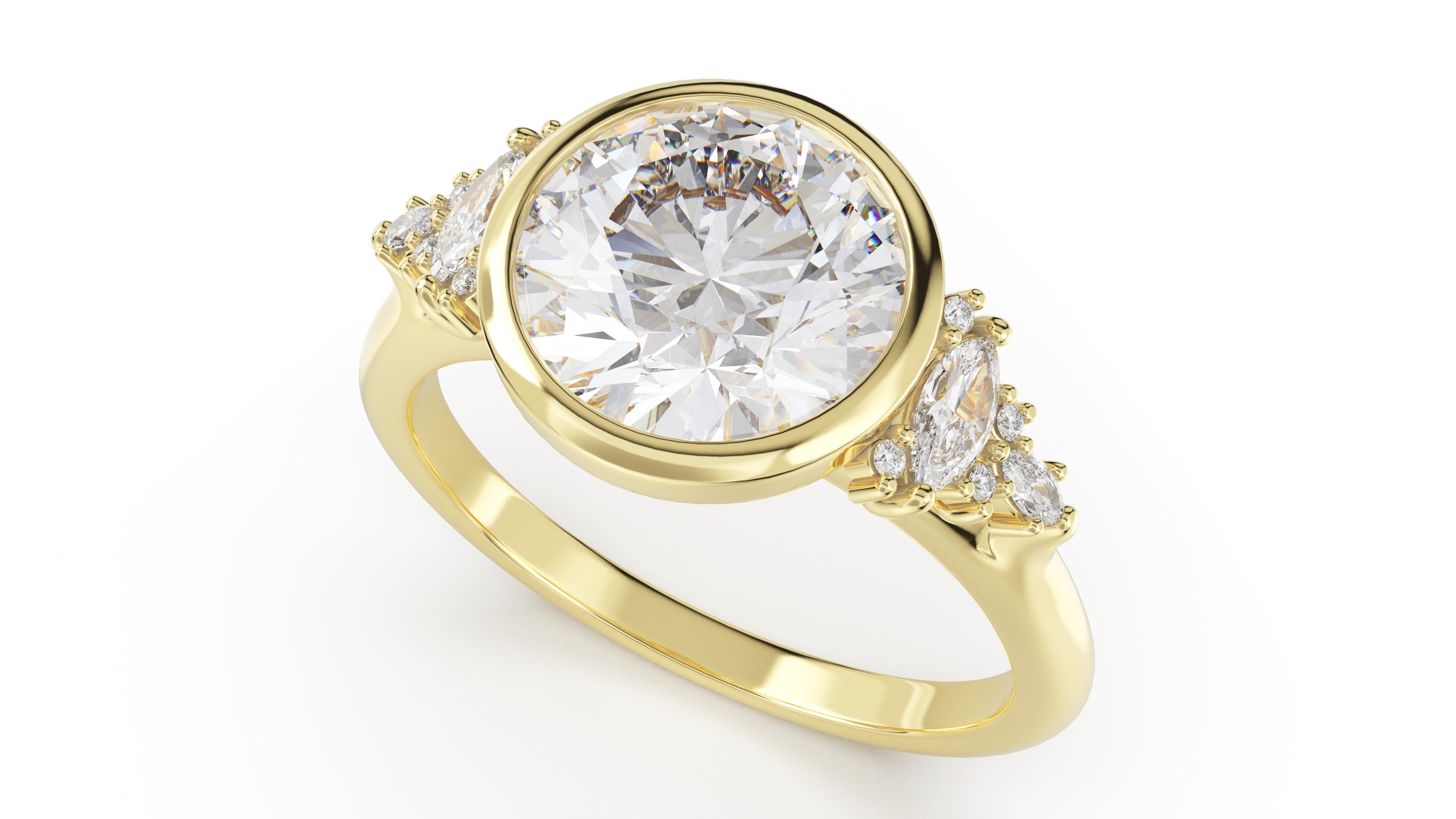 The Bezel Maeve Ring | Round | Setting Only - Lavender Creek Gems