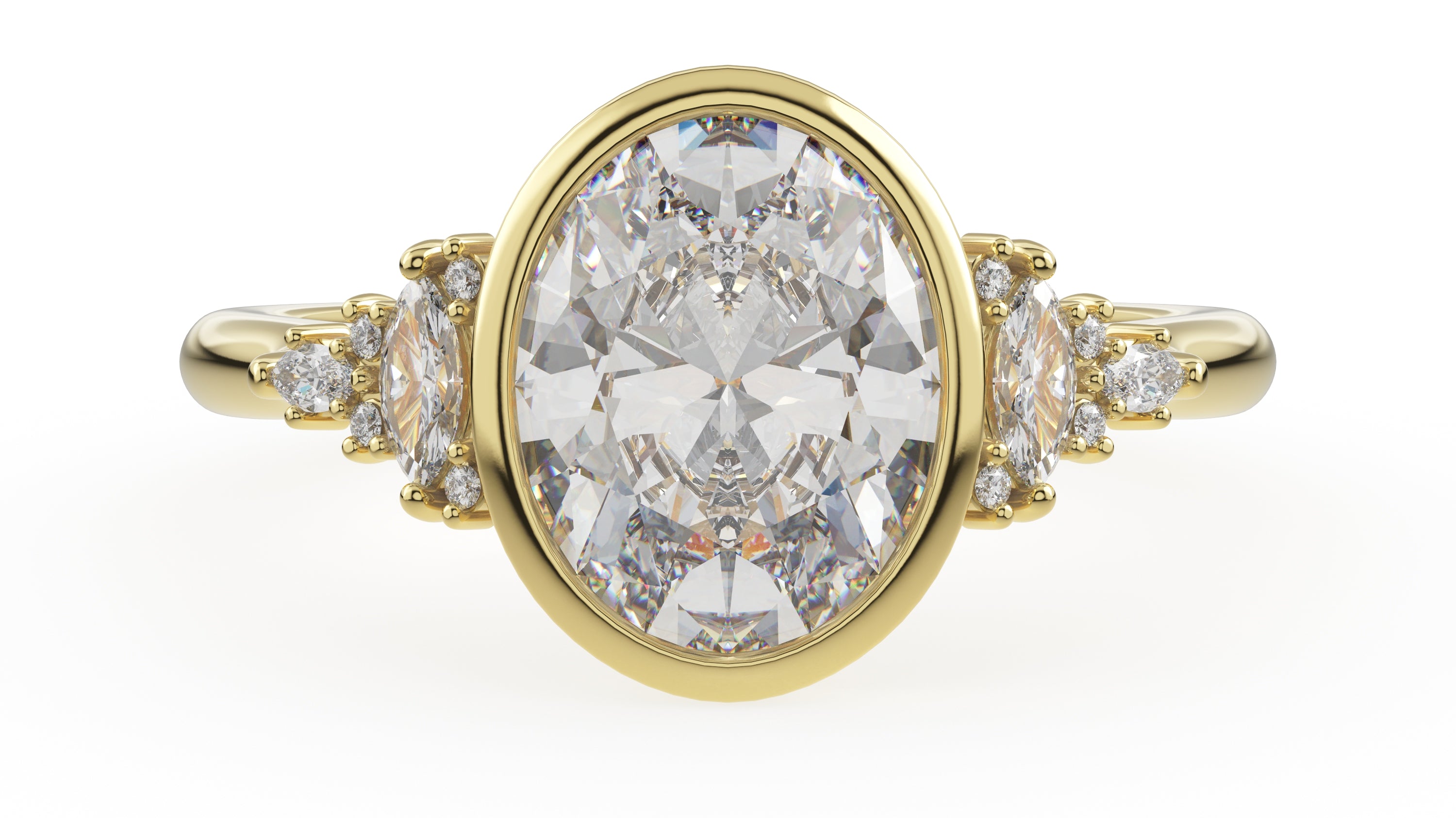The Bezel Maeve Ring | Oval | Setting Only - Lavender Creek Gems