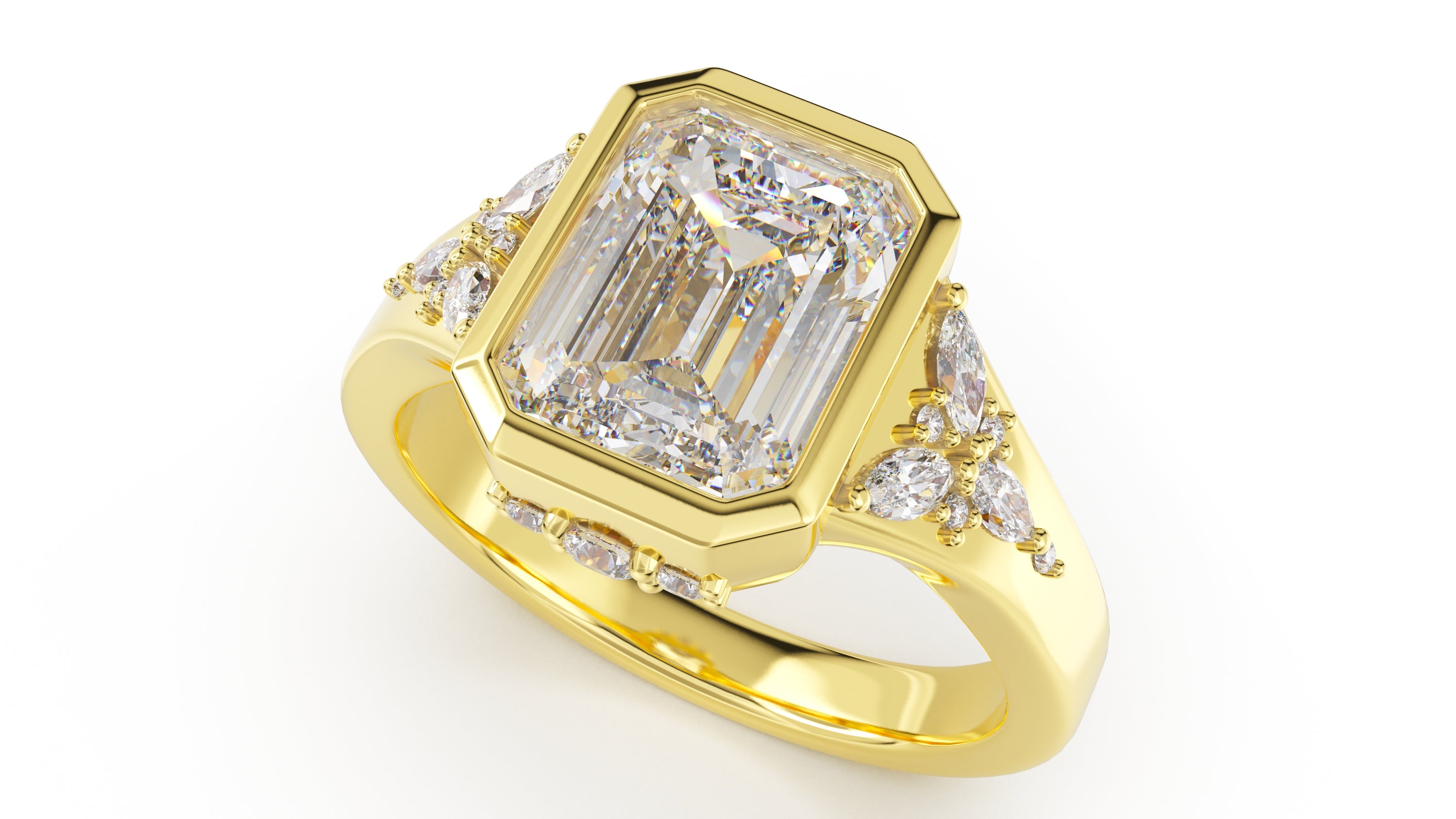 The Daylight Ring | Emerald Cut | Setting Only - Lavender Creek Gems