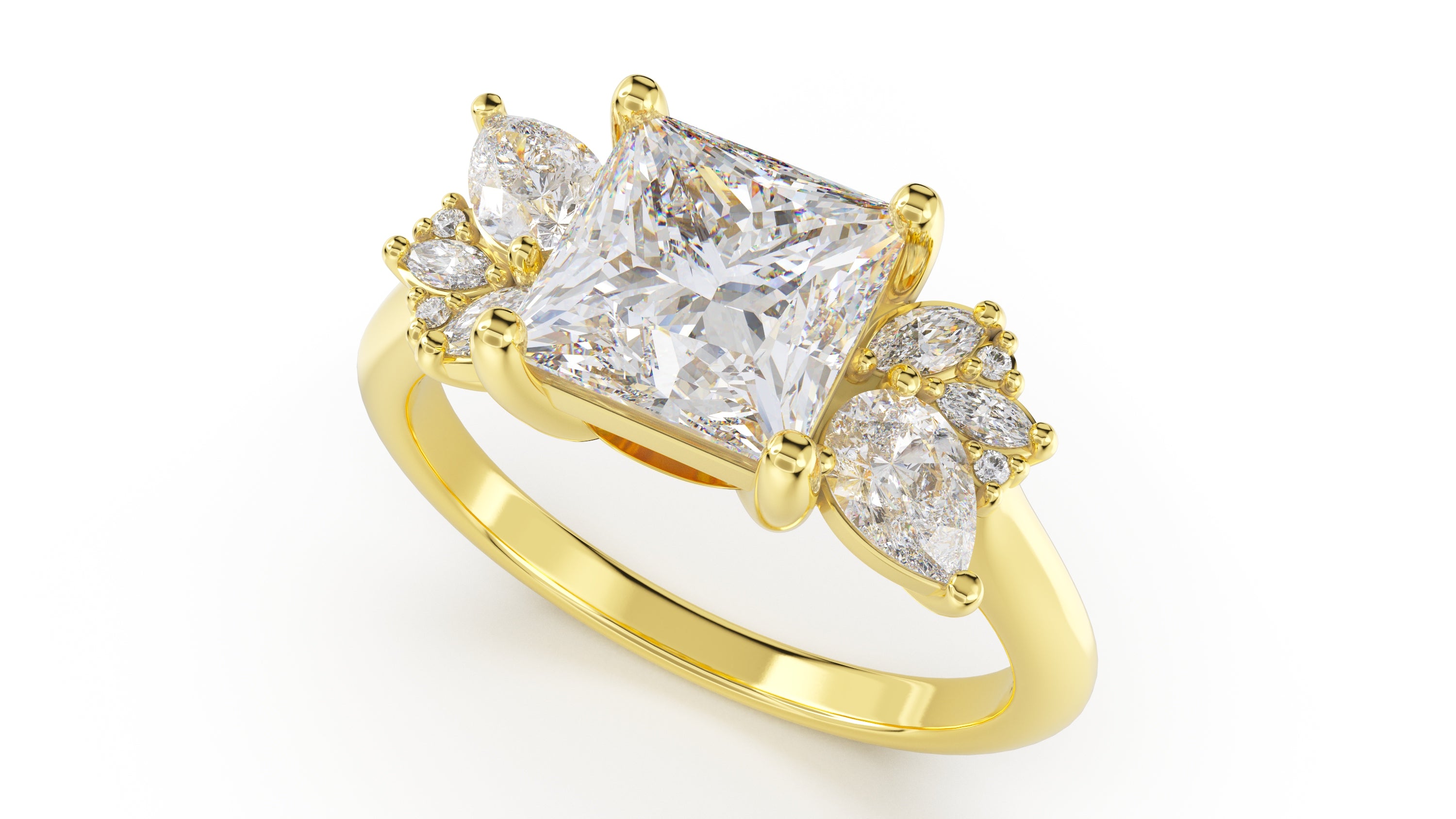 The Fleur Ring | Princess | Setting Only - Lavender Creek Gems