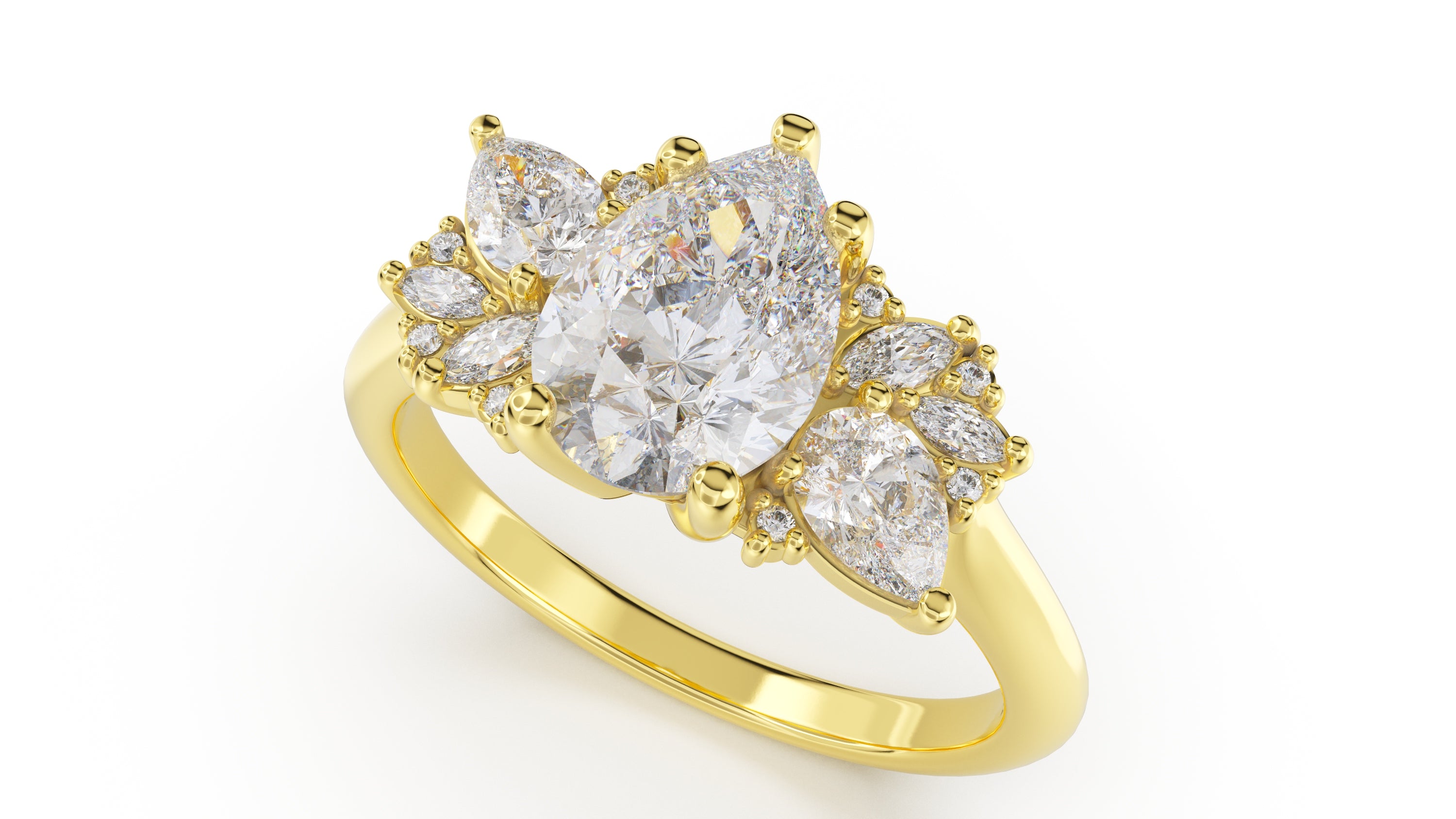 The Fleur Ring | Pear | Setting Only - Lavender Creek Gems