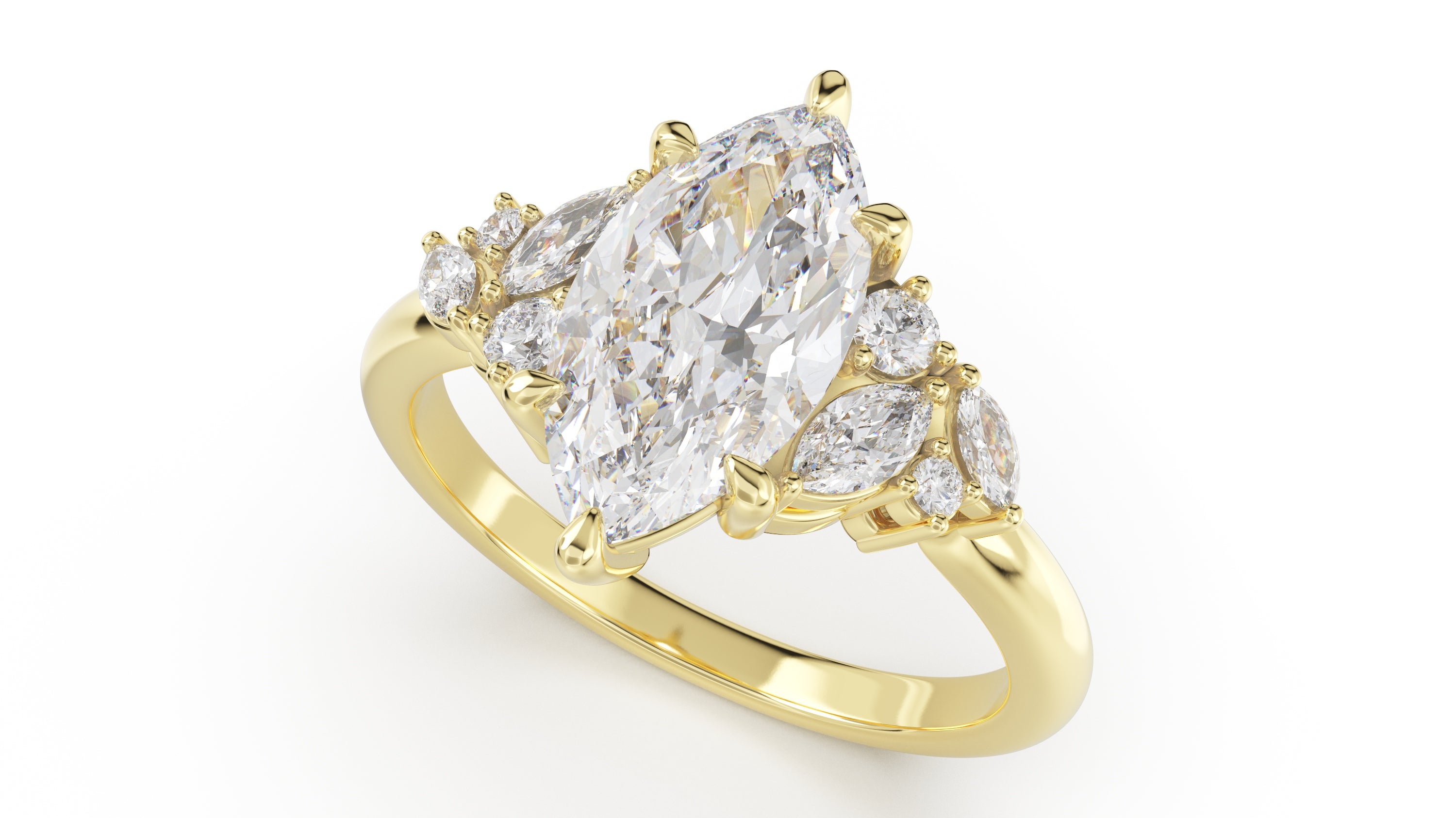 The Laurel Ring | Marquise | Setting Only - Lavender Creek Gems