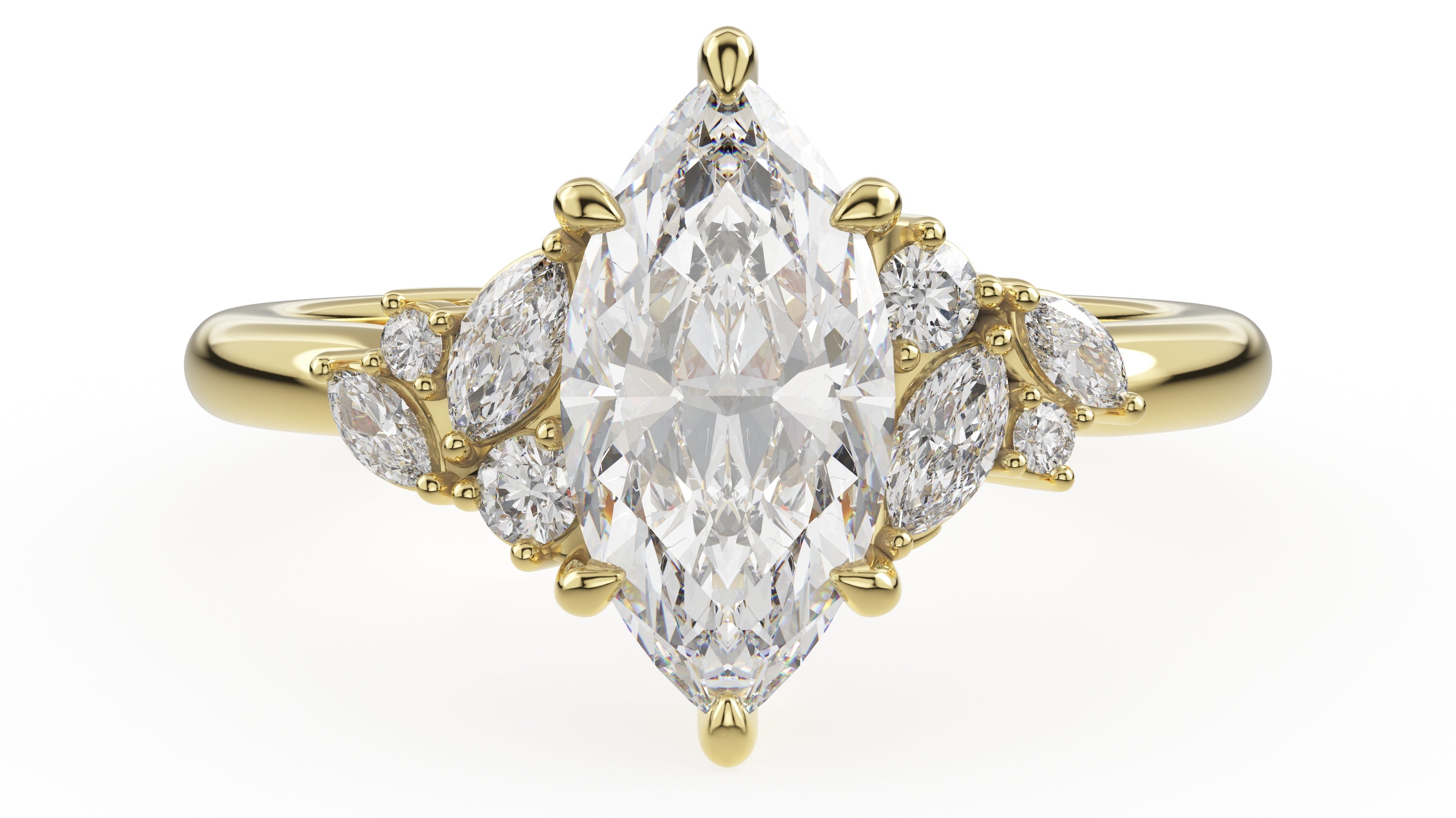 The Laurel Ring | Marquise | Setting Only - Lavender Creek Gems