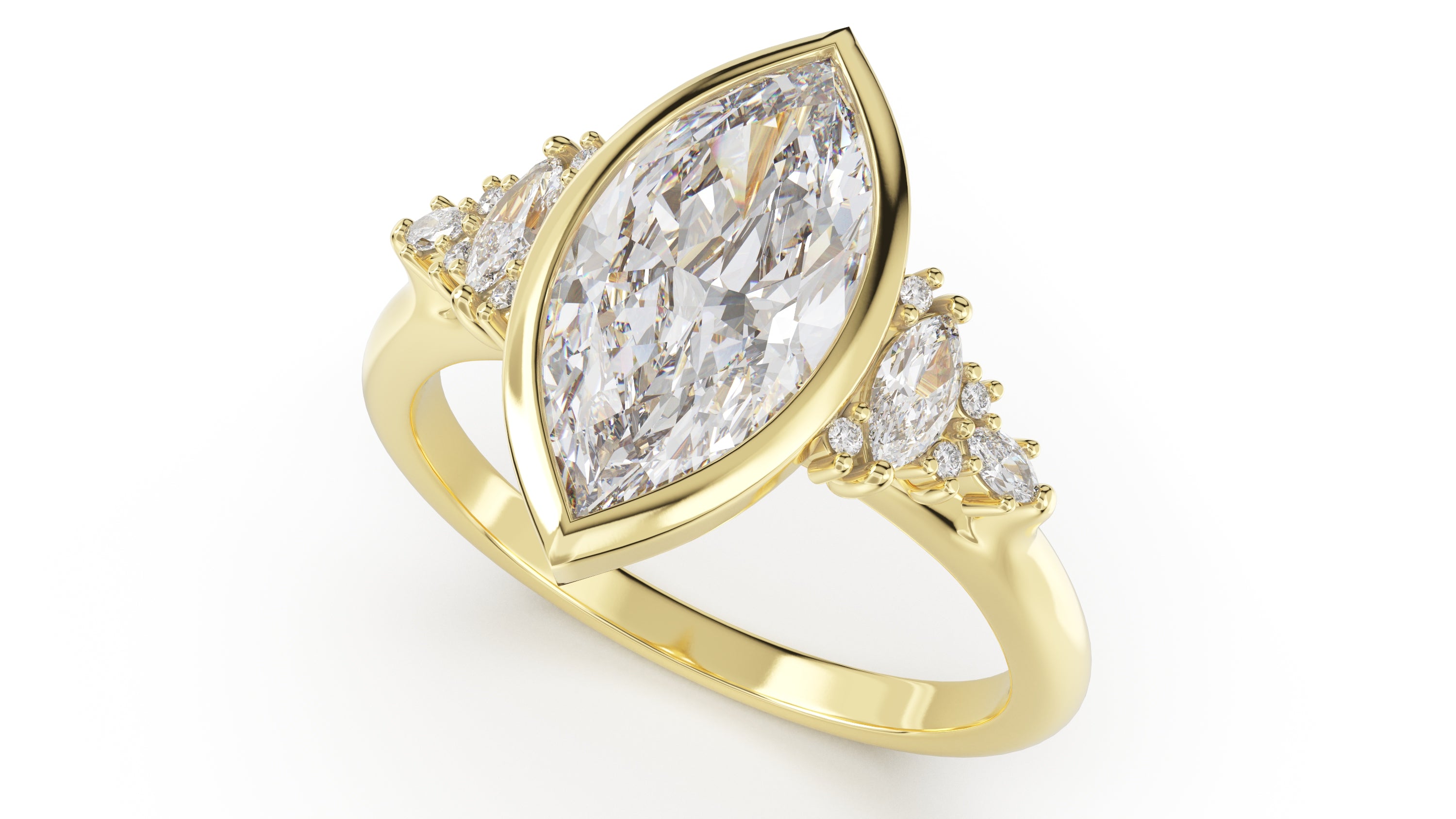 The Bezel Maeve Ring | Marquise Diamond - Lavender Creek Gems