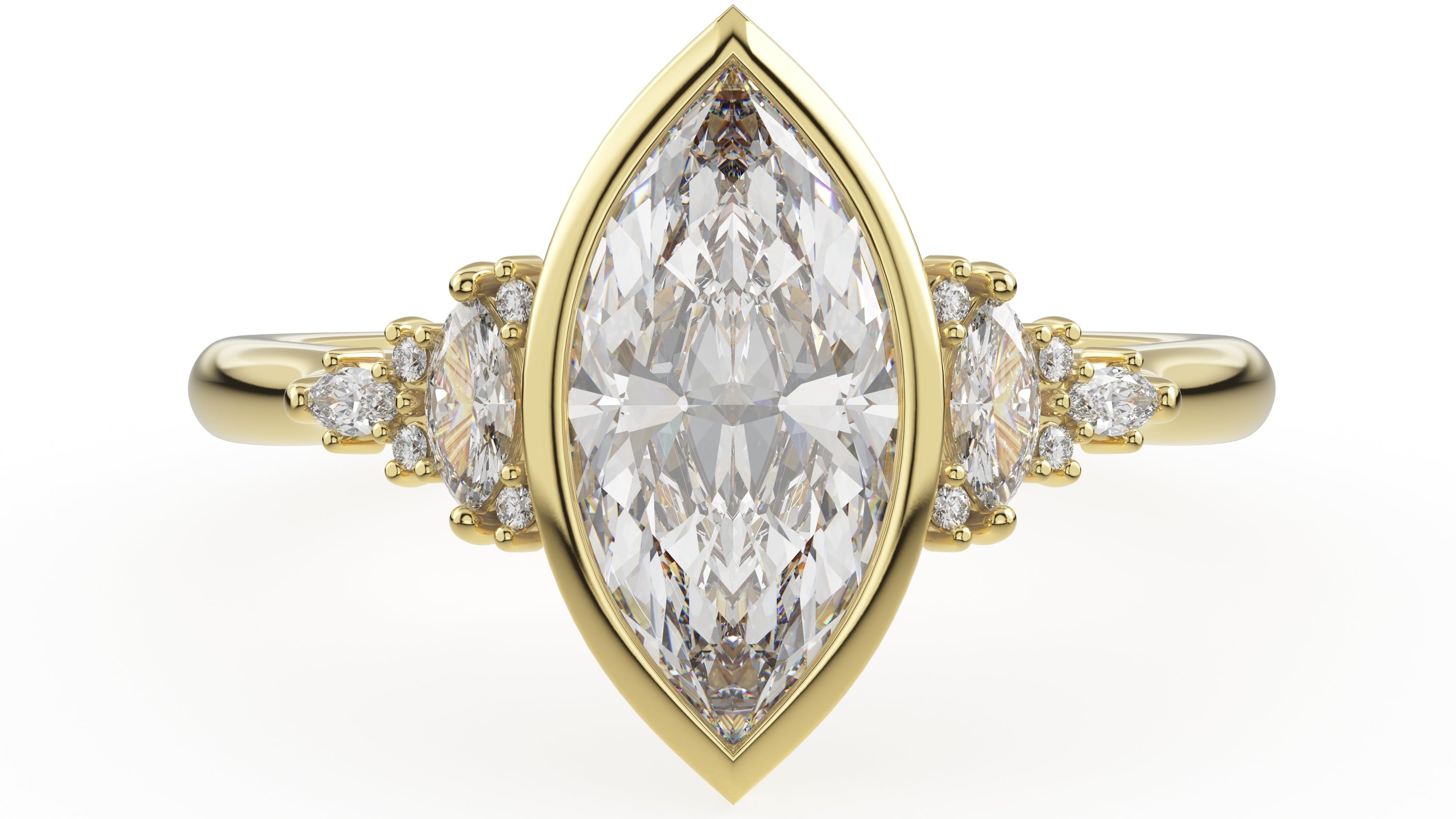 The Bezel Maeve Ring | Marquise Diamond - Lavender Creek Gems