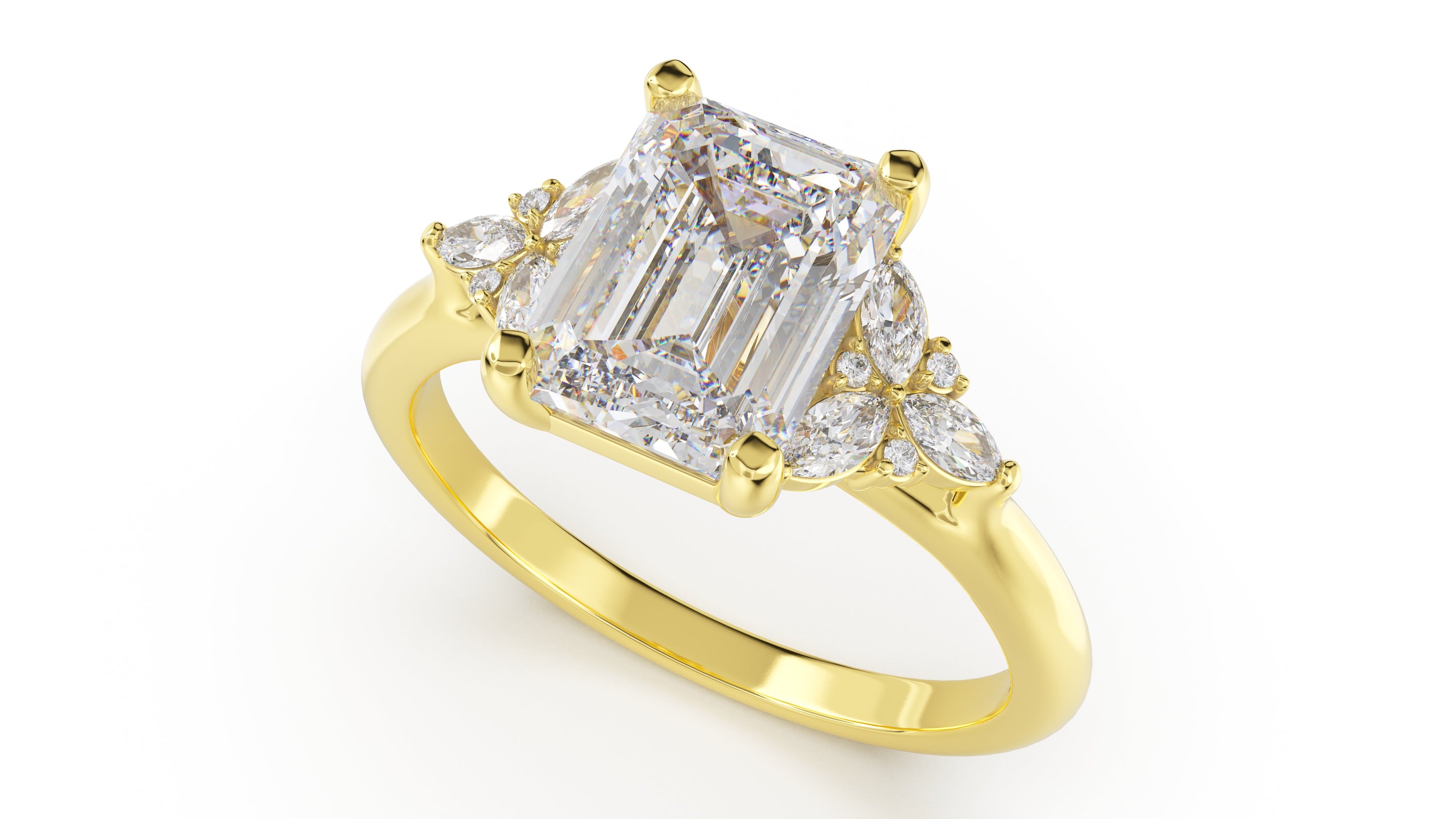 The Meadow Ring | Emerald Cut | Setting Only - Lavender Creek Gems