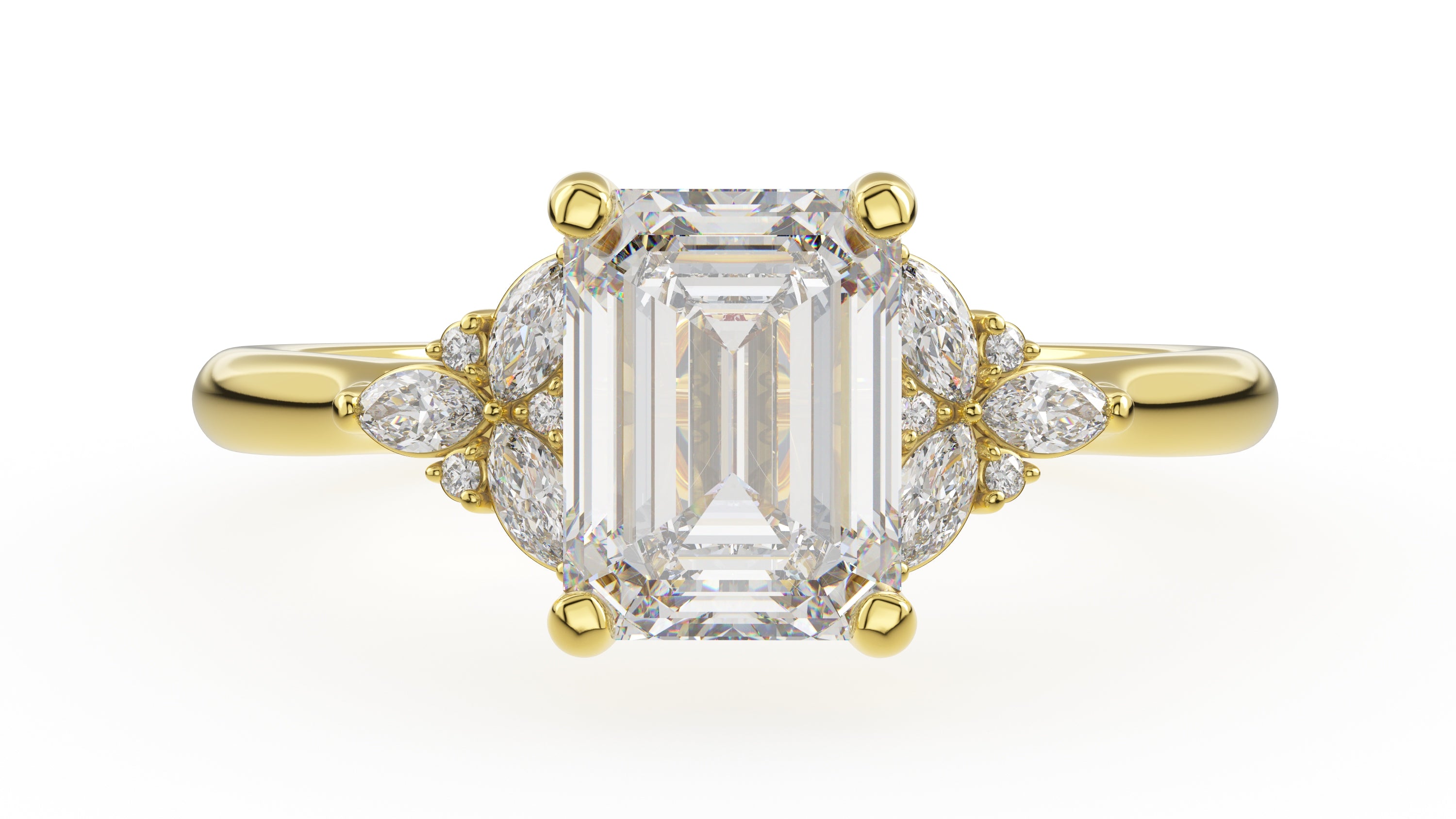 The Meadow Ring | Emerald Cut | Setting Only - Lavender Creek Gems