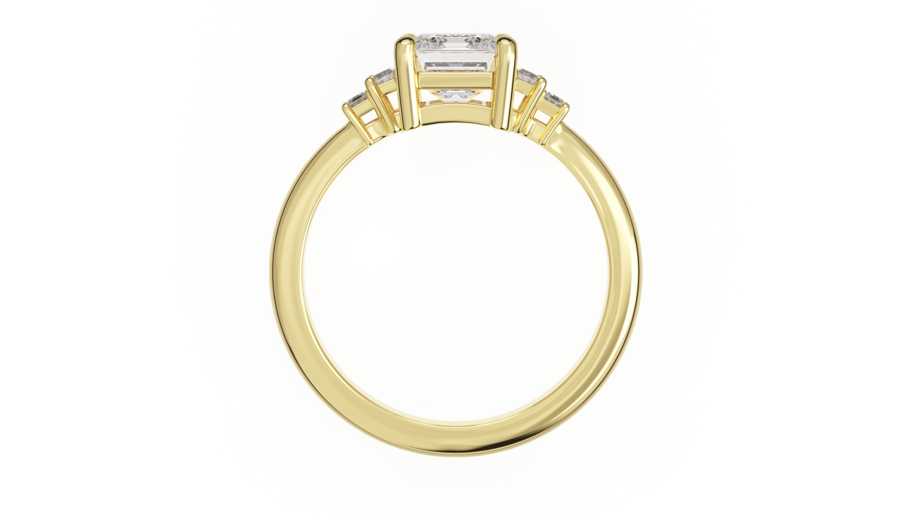 The Mira Ring | Emerald Cut | Setting Only - Lavender Creek Gems
