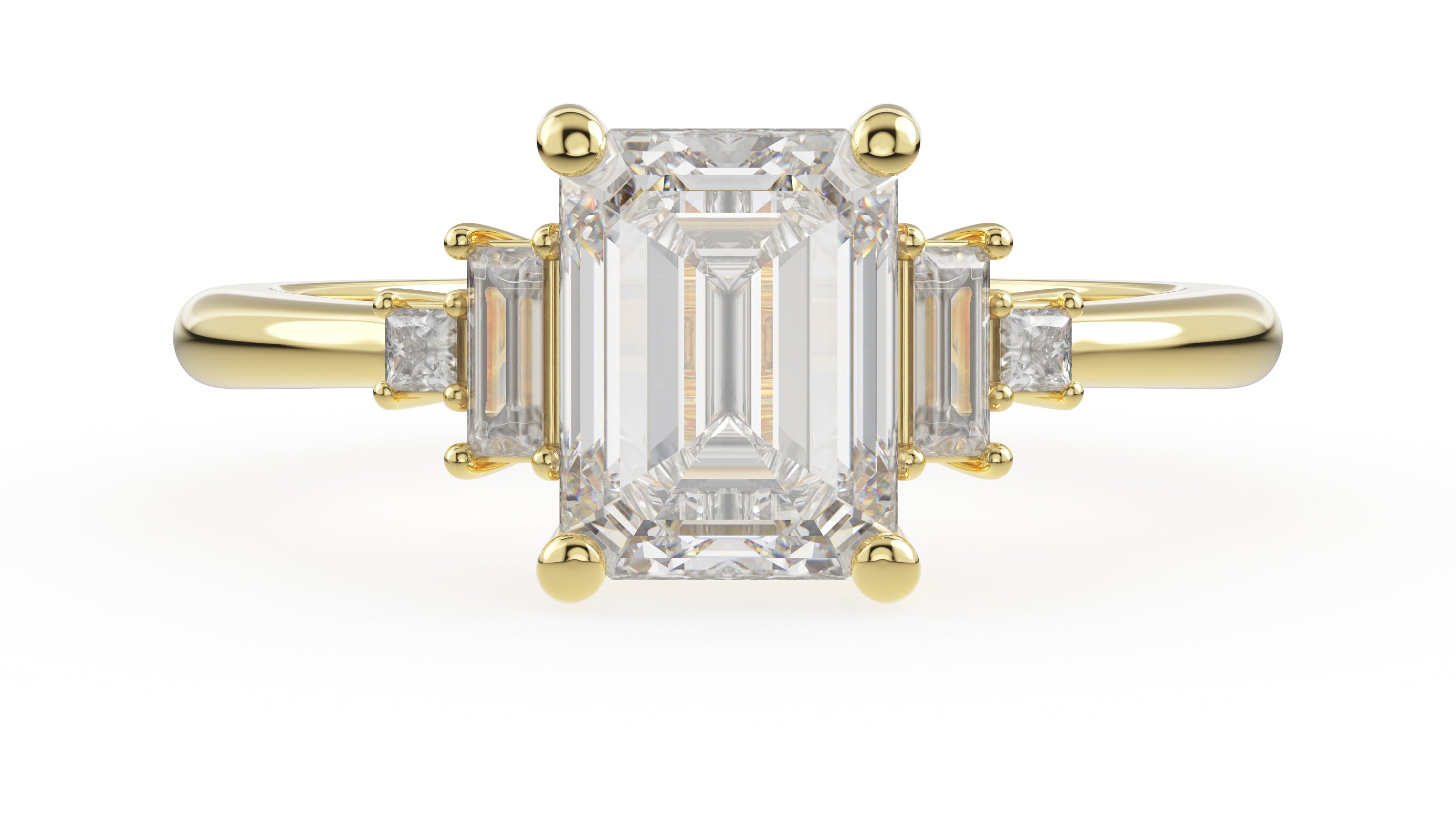 The Mira Ring | Emerald Cut | Setting Only - Lavender Creek Gems